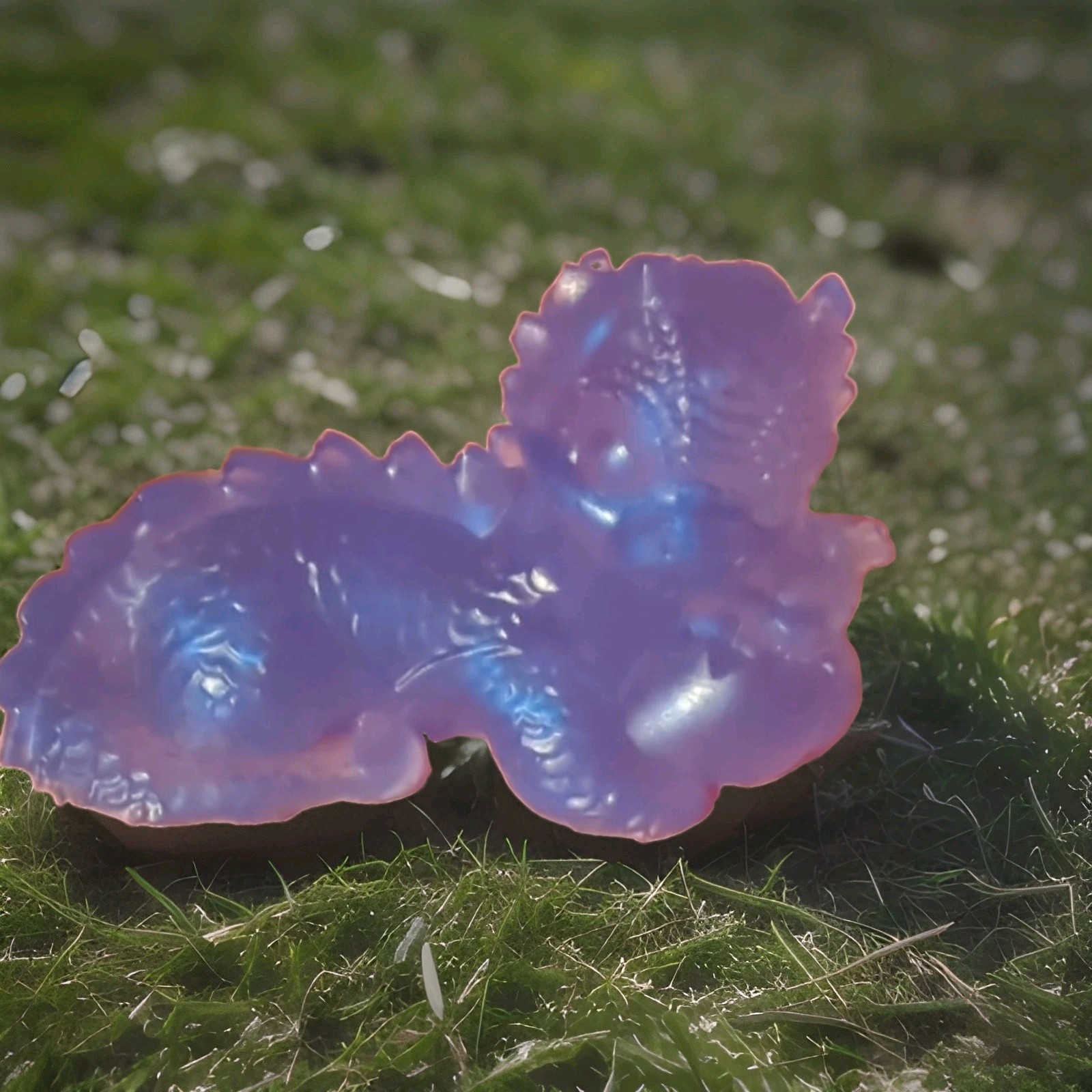 Fantasy Dragon Figurines Set of 2 Blue & Orange Resin 3D
