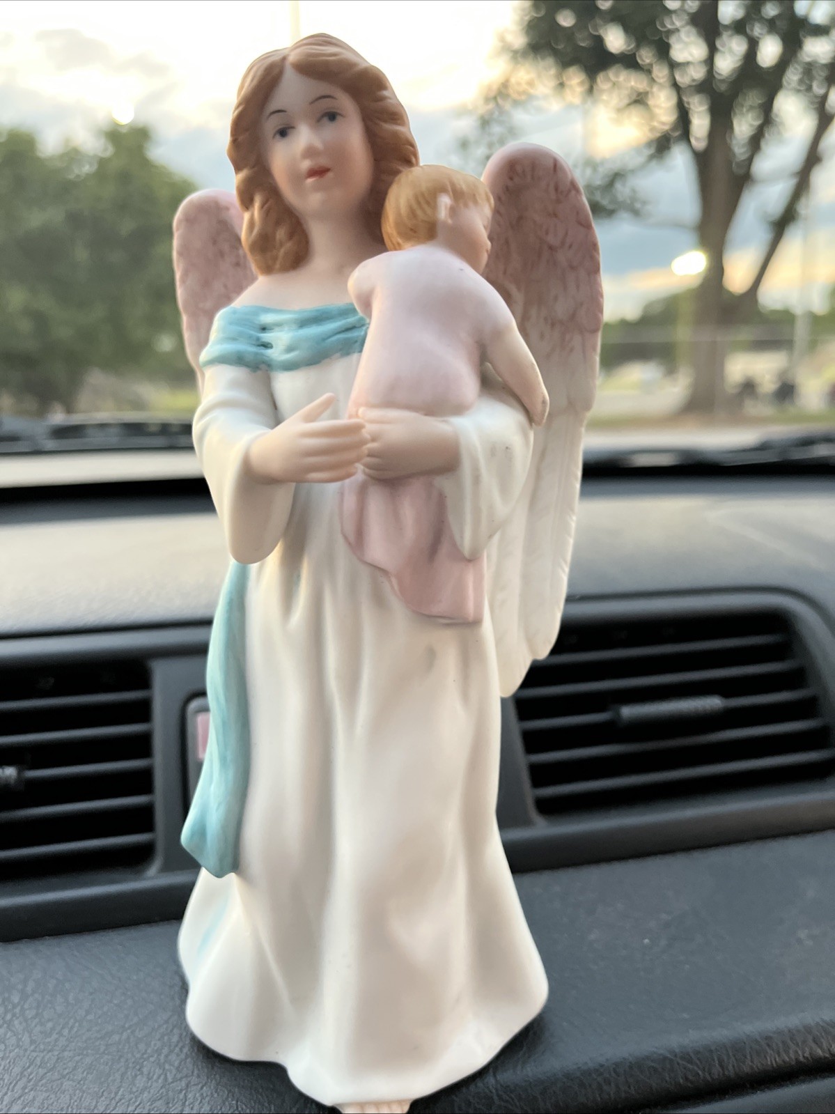 HOME INTERIORS Homco PORCELAIN FIGURE GUARDIAN ANGEL #1434 – FREE SHIP –