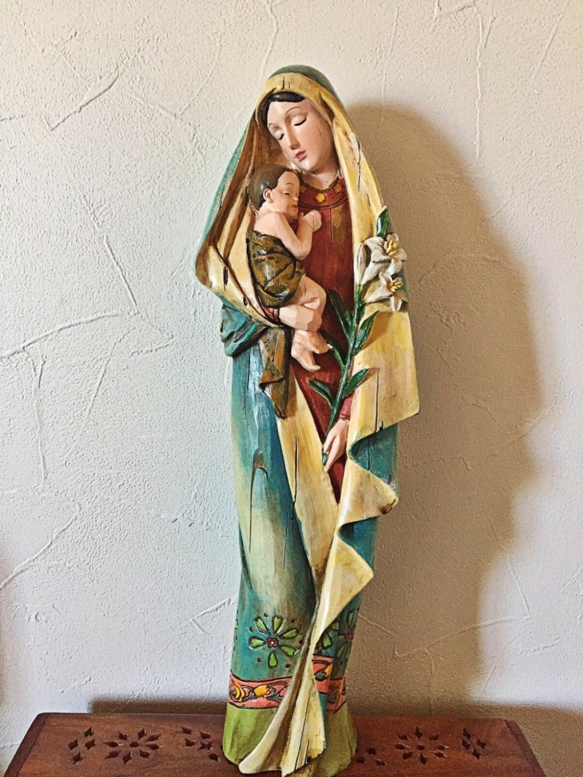 Madonna and Child Statue Blessed Virgin Mary Baby Jesus Figurine Religious Gift