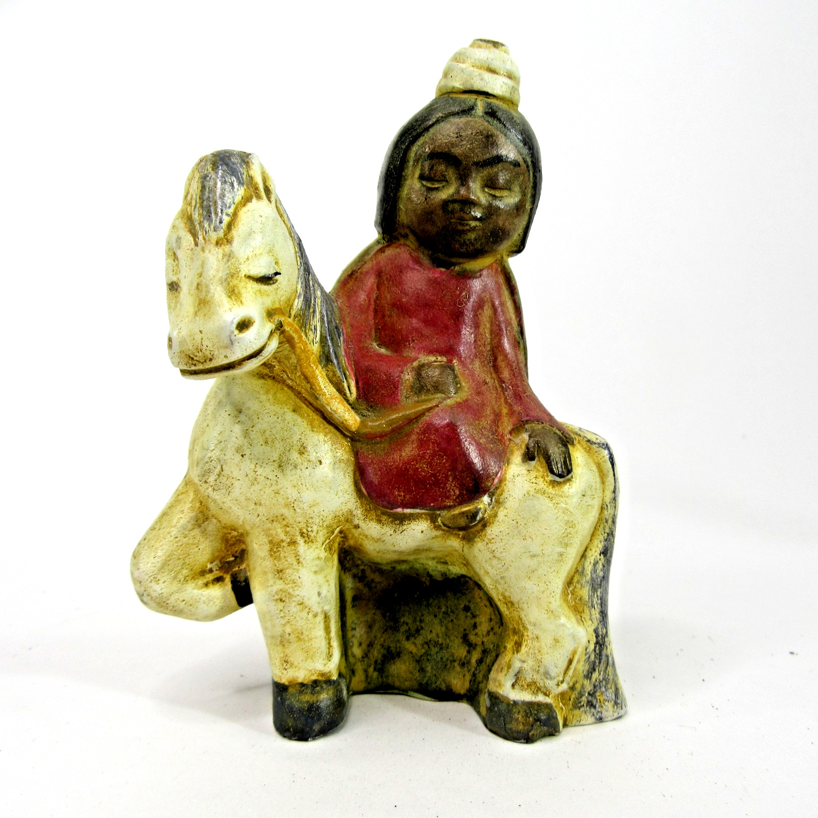 vtg handmade Rogerio Spain Three Wise Men figures Xmas pottery clay 4″ nativity