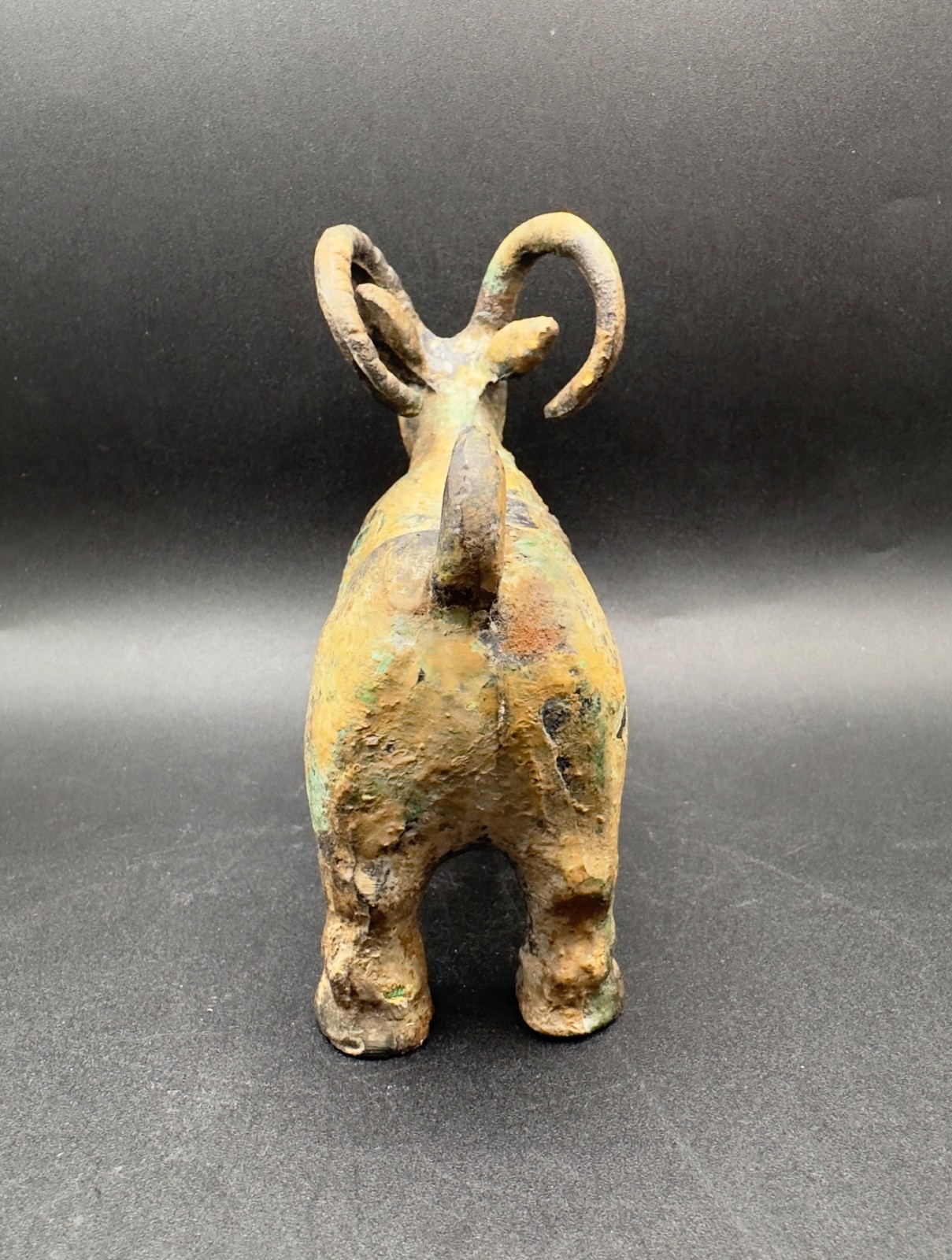 Painted Cast Iron Billy Goat Figurine Doorstop Heavy Vintage Art Japan