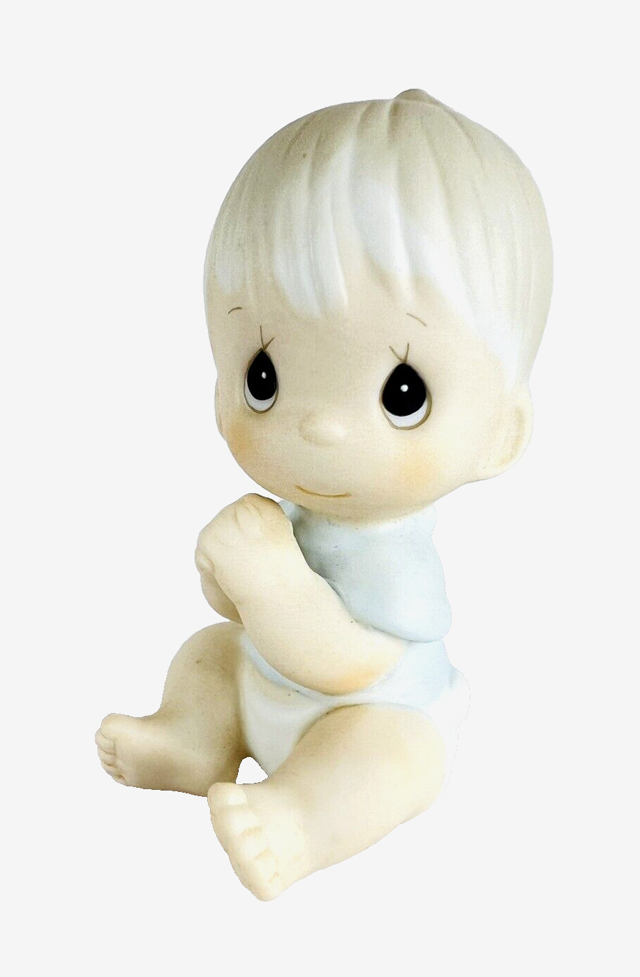 Precious Moments Figurine Baby Boy Sitting Up 1983 Vtg Jonathon & David E-2852/C