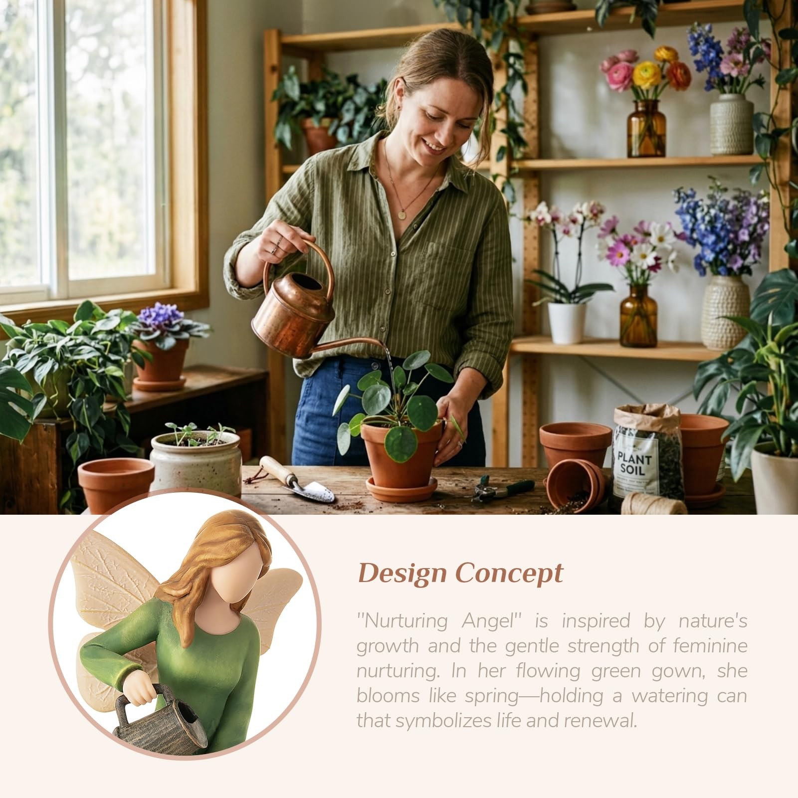 Gardening Gifts for Gardeners Women: Unique Garden Angel Figurine Gift for Pl…