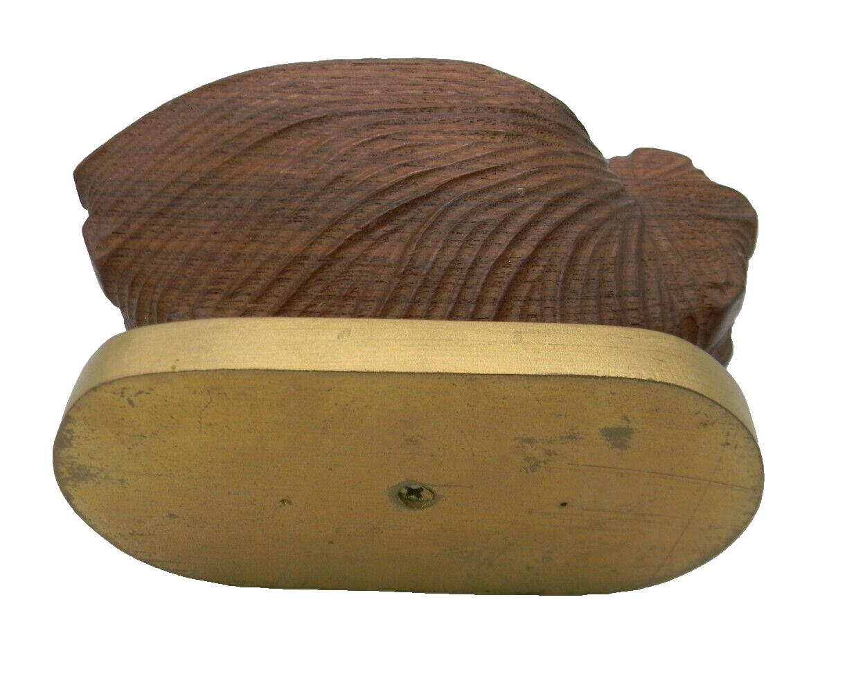 Carved Wood Seashell Nautilus Shell Flower Trinket Ring Dish Bowl Polynesian