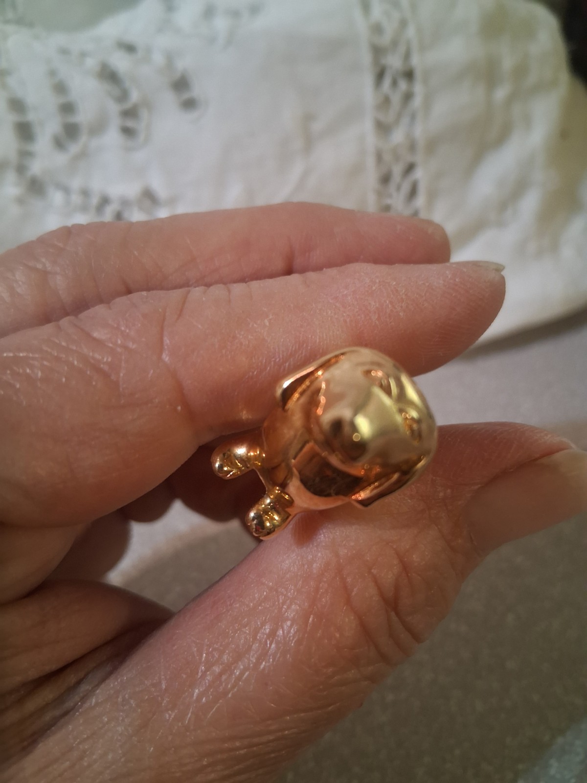 Vintage Swarovski Trimlite Miniature Dachshund Dog Crystal Gold Mini Figurine