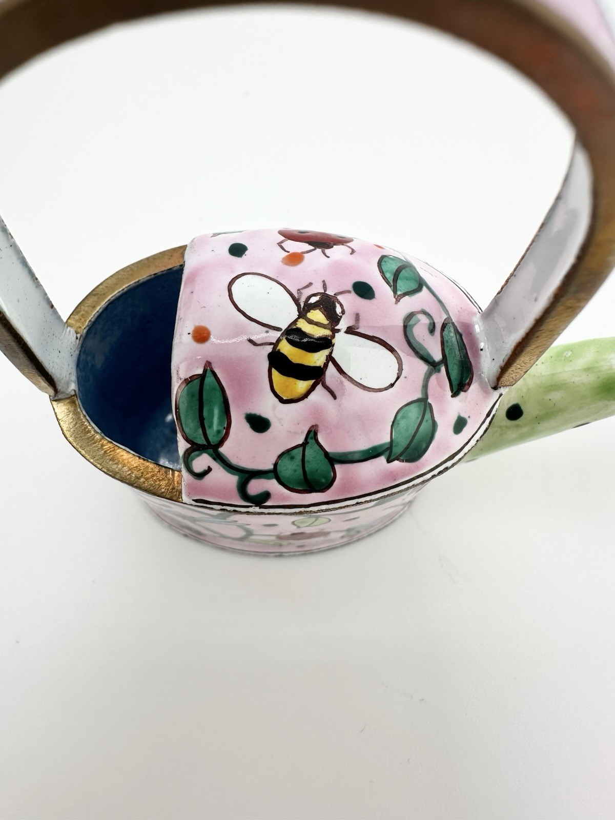 Kelvin Chen Enamel Mini Watering Can Trinket Box Ladybug Bee Dragonfly 1999