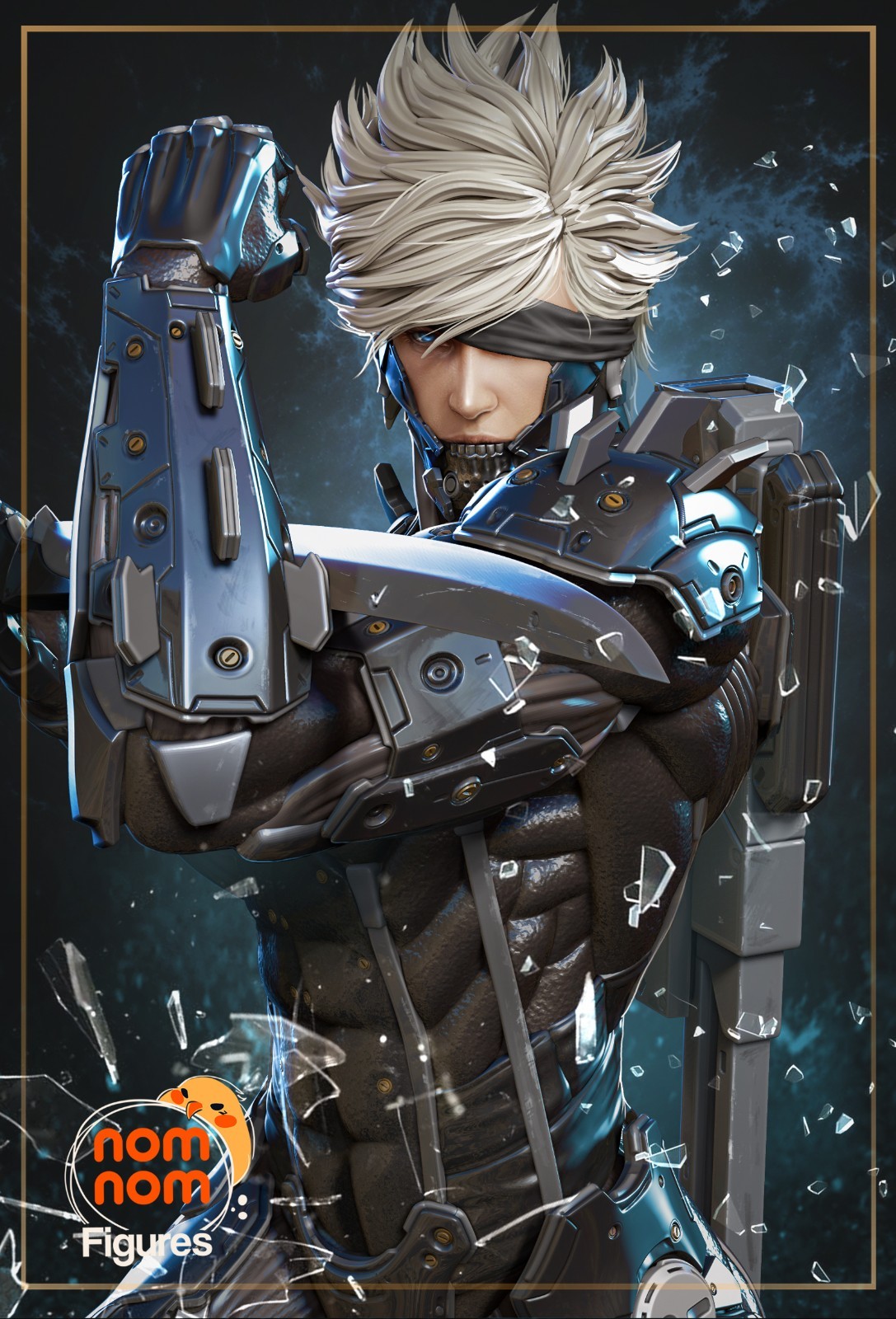 Raiden Figurine Metal Gear Solid Hand Painted Model / DIY Kit 22 pcs