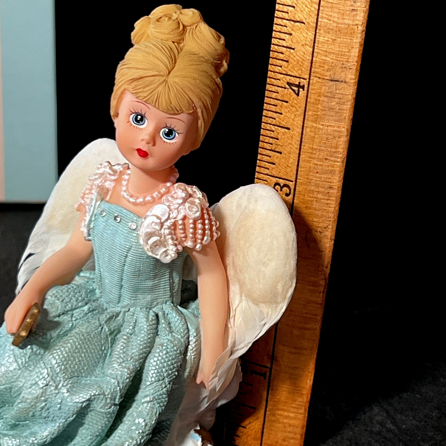 Vtg Madame Alexander Blue Mist Angel Stone Resin Figurine Orig Box COA Numbered