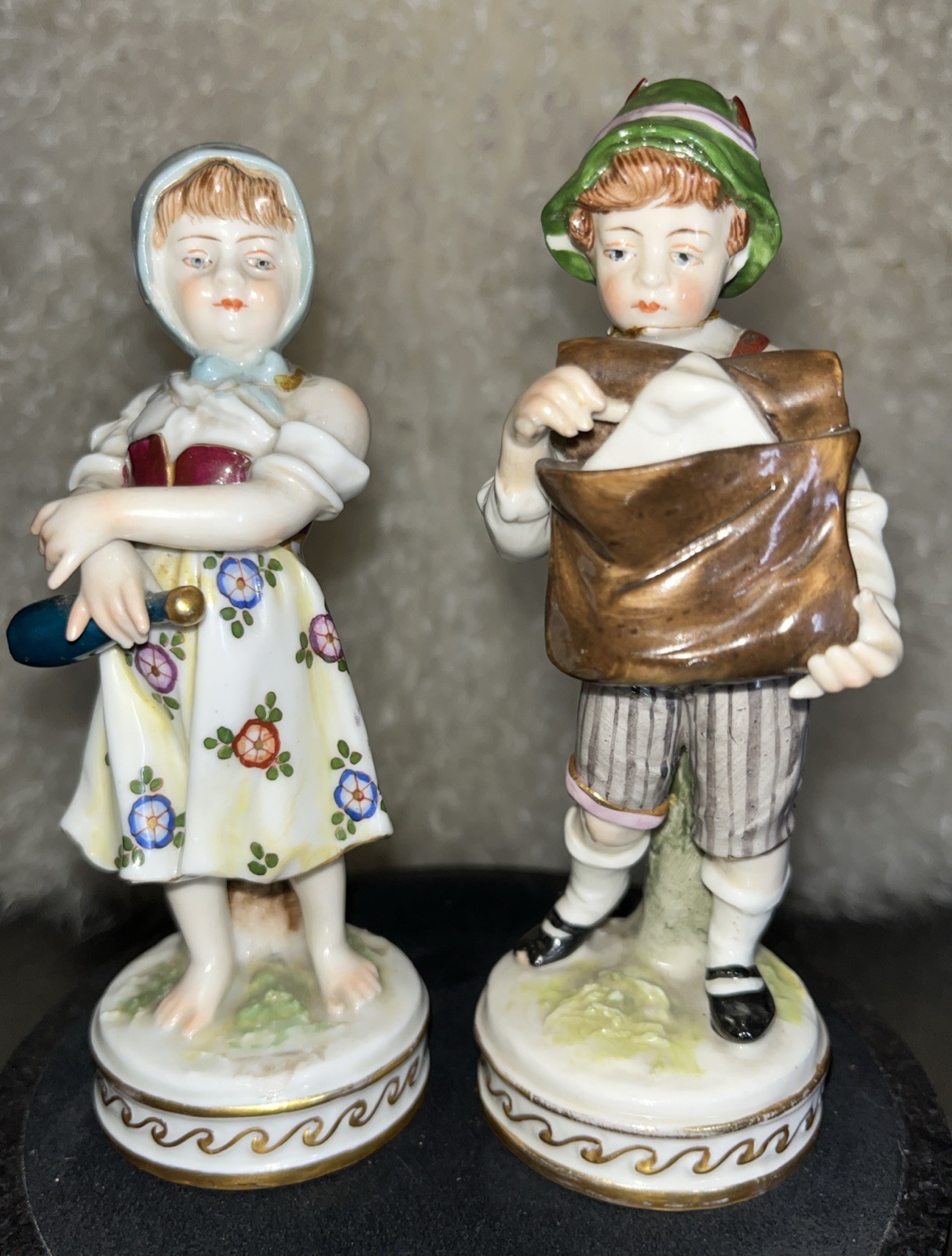 Antique Ackerman & Fritz Volkstedt Germany Man & Woman Figurines, The Seductress