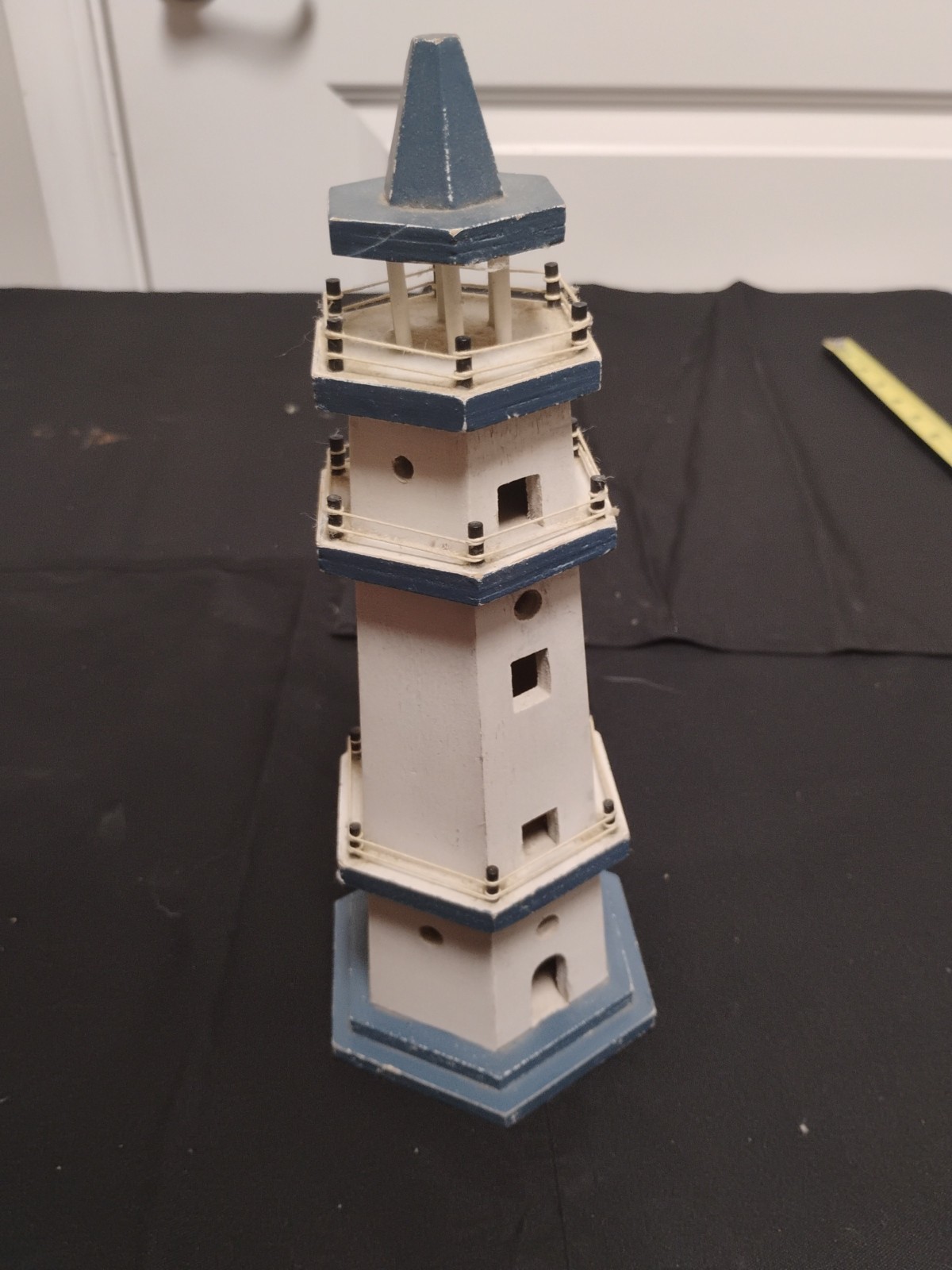 10.5 In Tall Lighthouse Decorative Figurine/Wooden/ Made In China