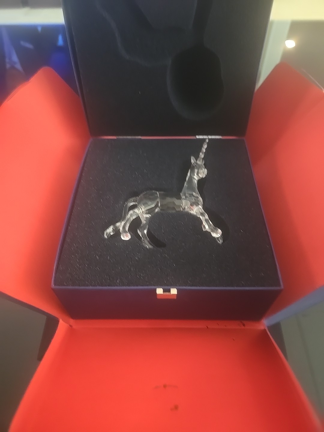 Swarovski Unicorn Blue Eyes Crystal Standing Figure 630119 MIB