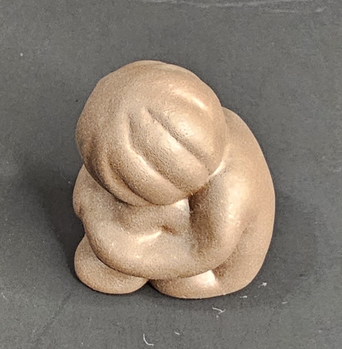 Small Bronze Matte Stone Modern Person Fig. Decorative Sculpture Overthinking