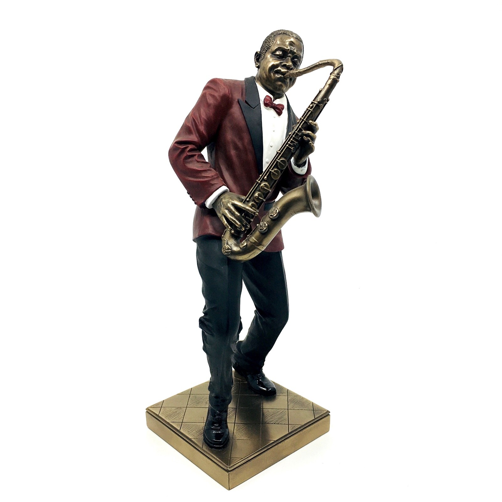 Black Male Jazz Musician Saxophone Player Figurine
