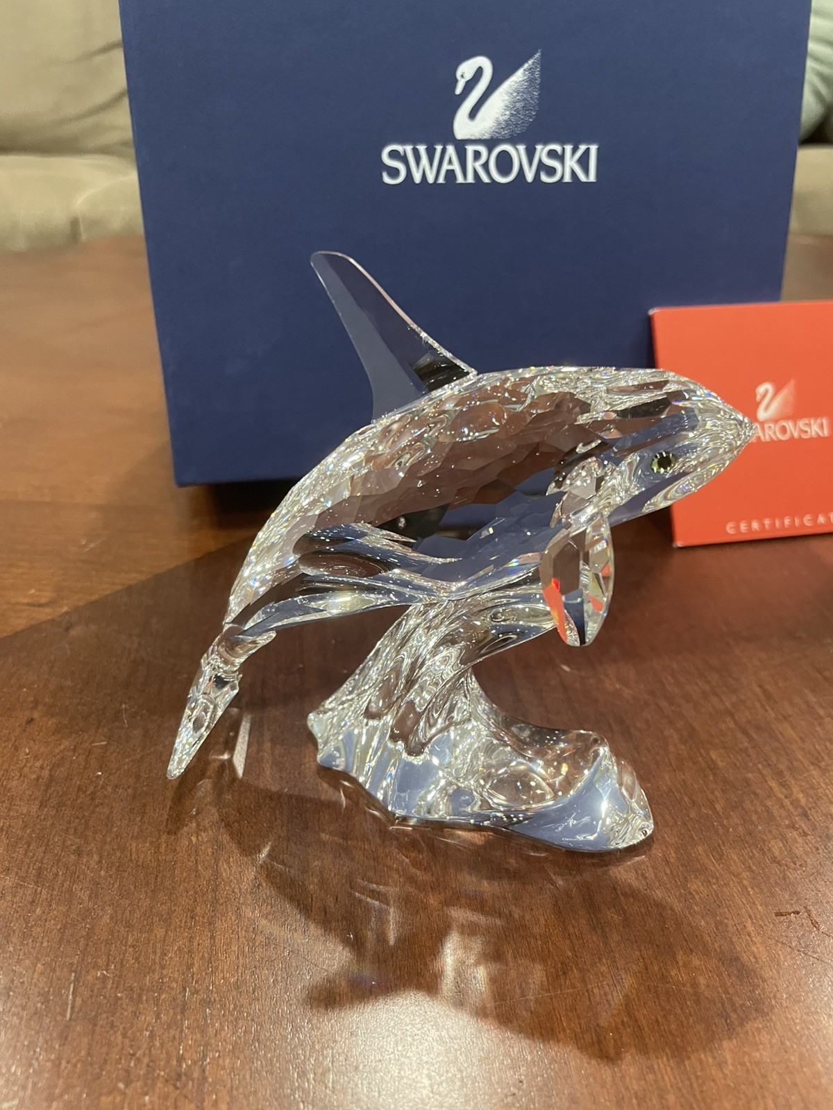 BNIB Swarovski Crystal Orca Whale – (Dolphin) – never Displayed