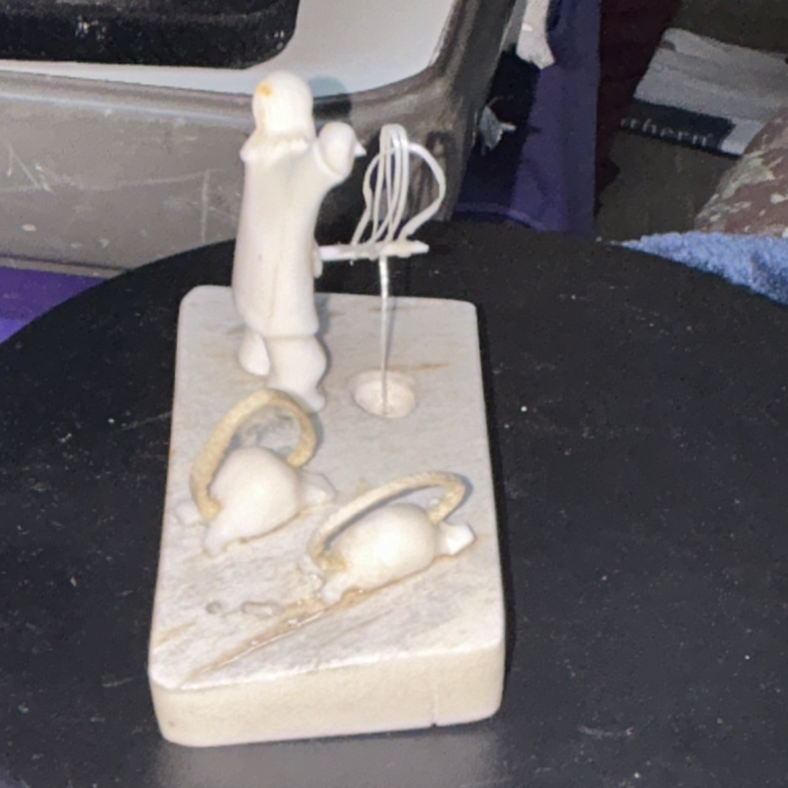 Bobby Kazuna Carved Ivory Eskimo Child Figurine Signed