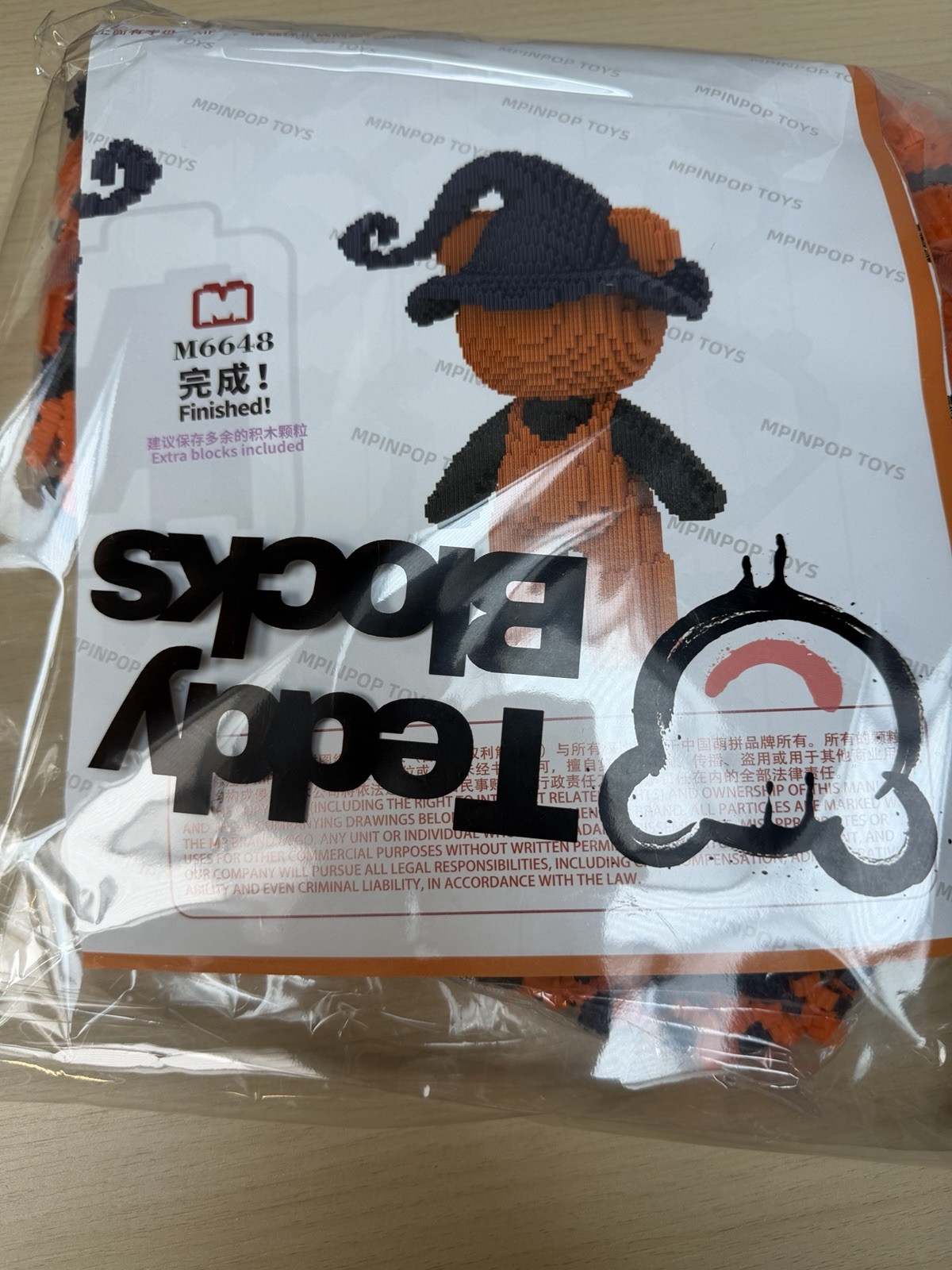 Spooky Pumpkin Bear TeddyBlocks™ Mini Buildable Brick Bears 3000pcs