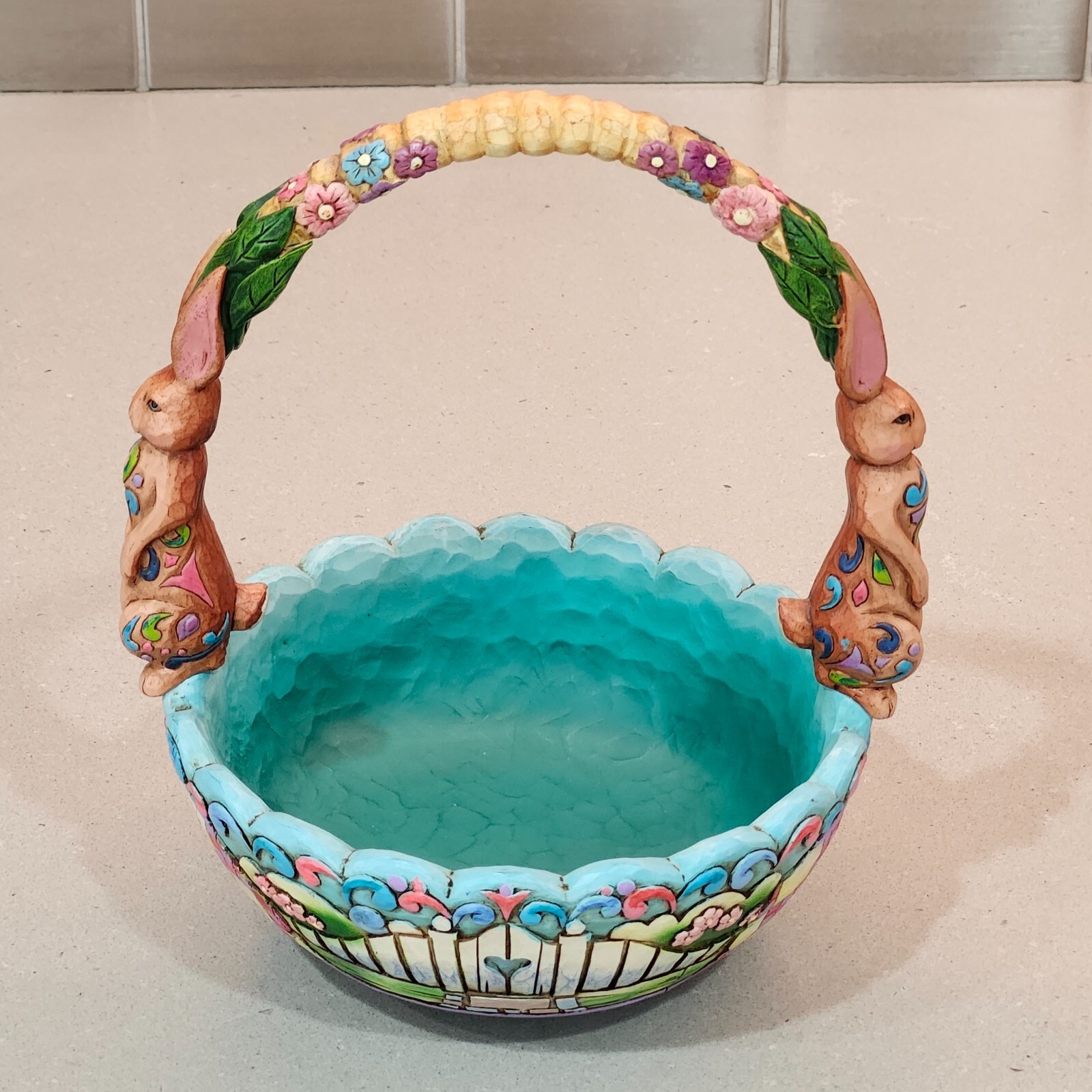 Jim Shore Easter Basket Hunting Eggs Finding Joy Heartwood Creek Enesco Bunnies