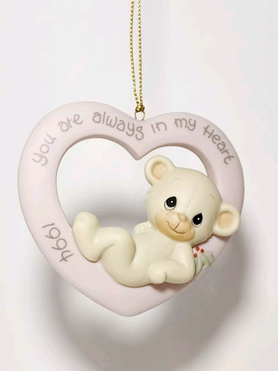 Precious Moments Porcelain Ornament 1994 “You Are Always In My Heart” 530972