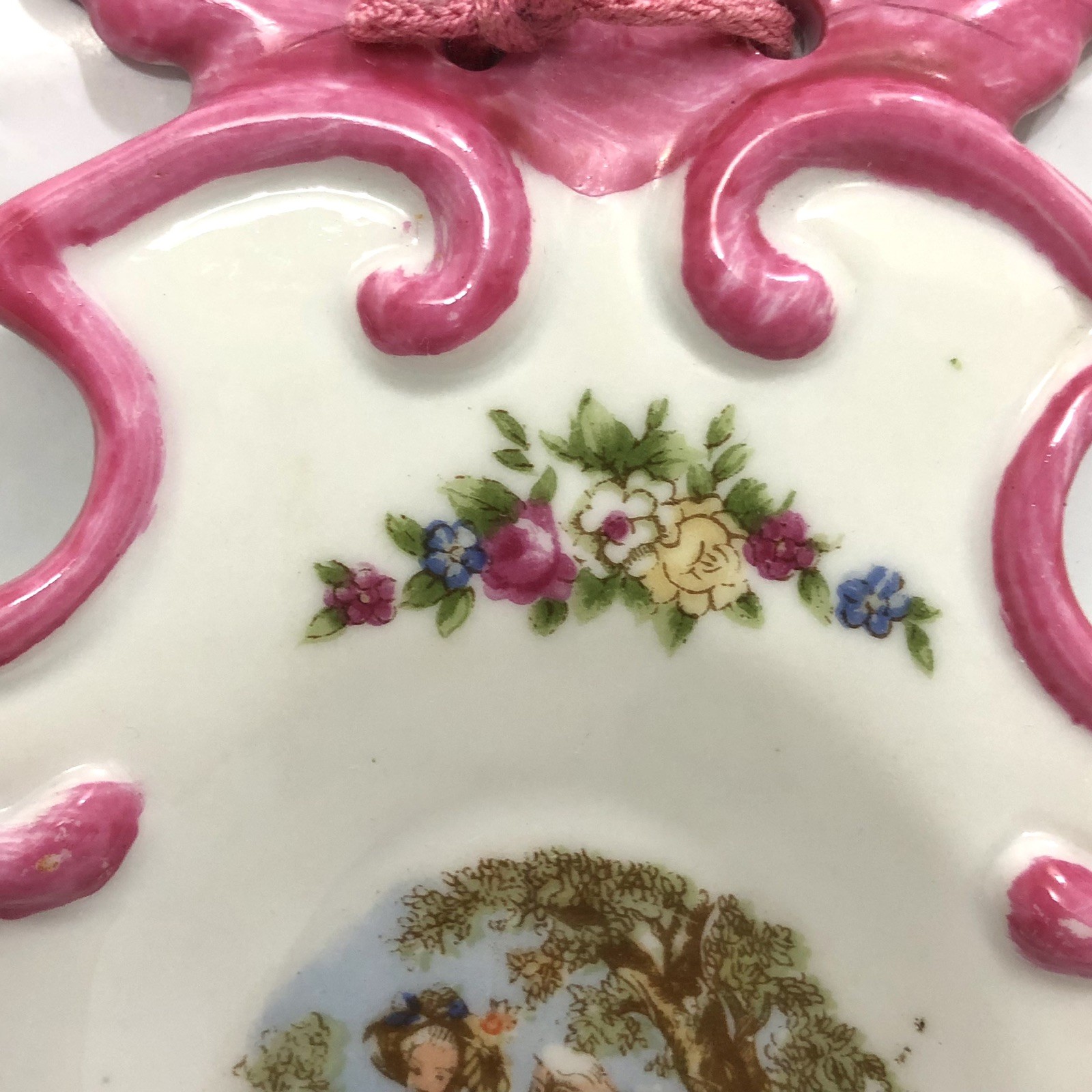 Vintage Figurine Lot Carved Egg French Couple Trinket Dish