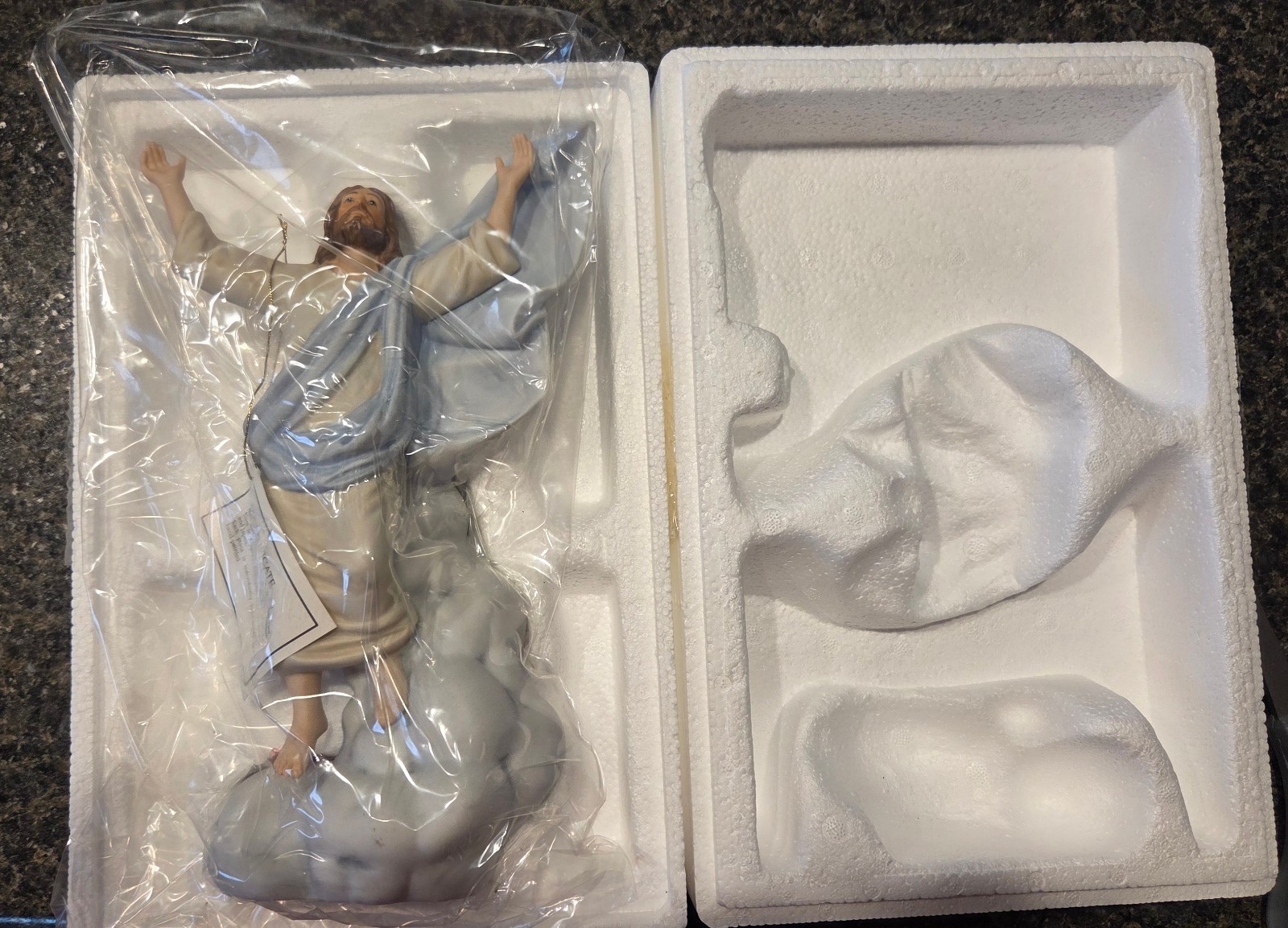 Vintage HOMCO Masterpiece Porcelain THE ASCENSION Jesus Statue New w/ Base & Box
