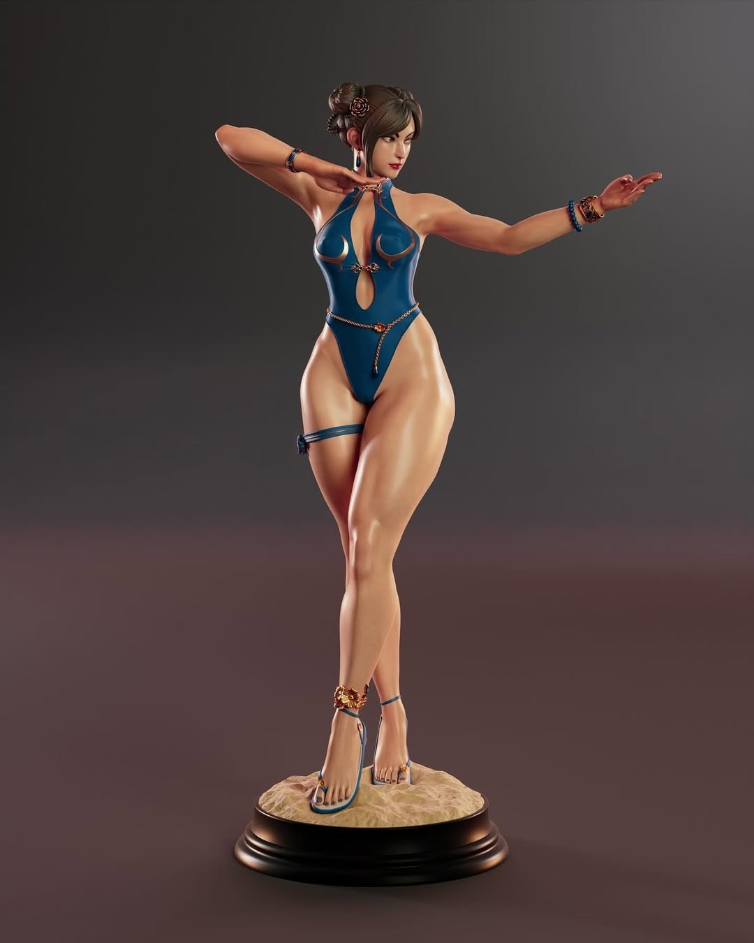 Chun-li 12K Resin Model Kit Painted 3d Printed DIY Figure
