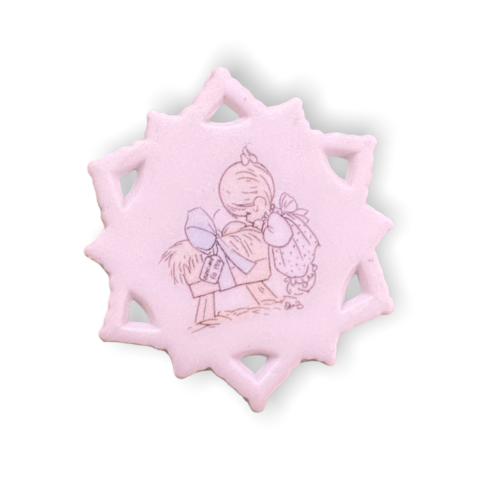 Precious Moments Baby Refrigerator Magnet Enesco 1999 White & Blue Porcelain