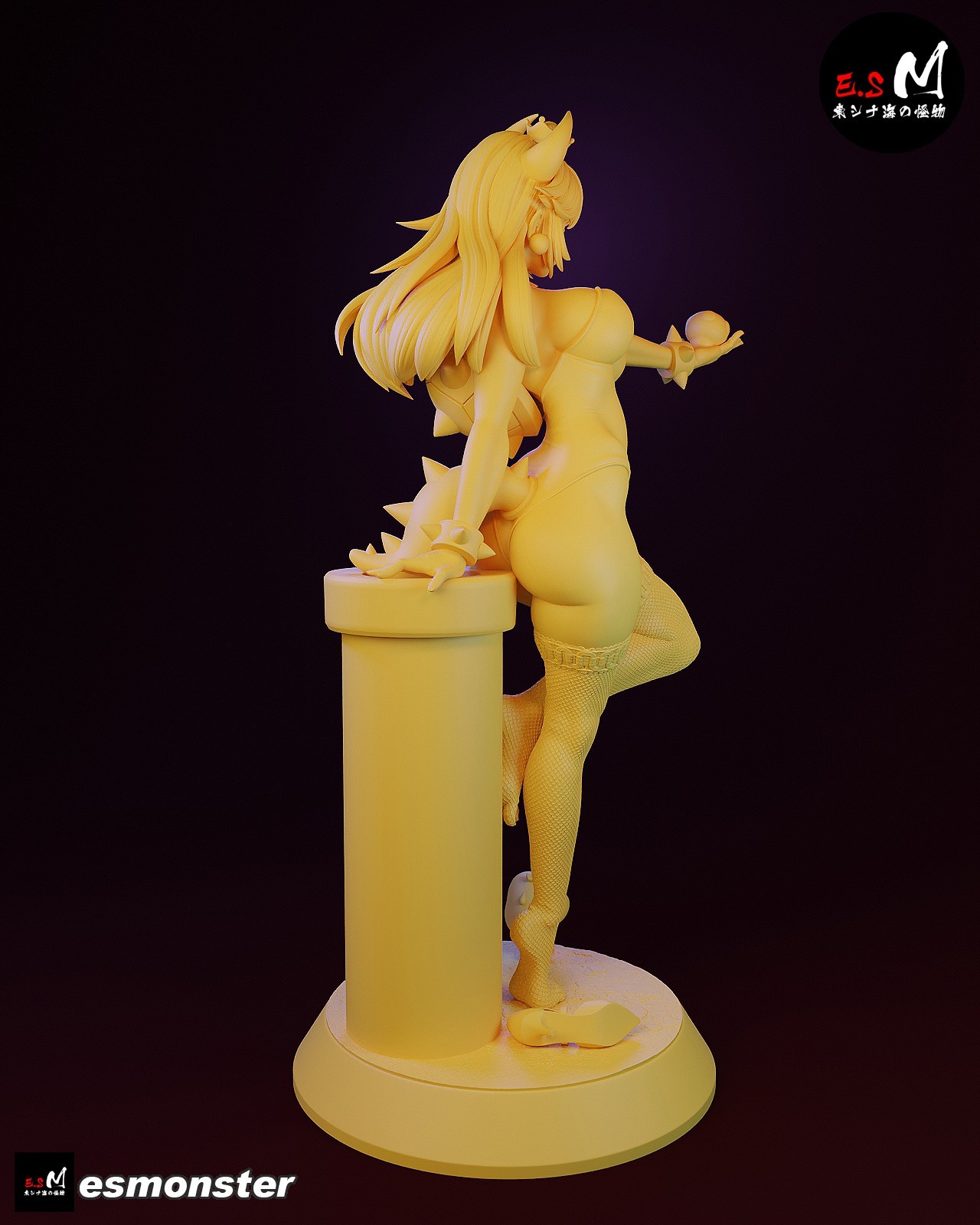 ES Monster Unpainted Unassembled Bowsette Figure Model Kit 1:24-1:4 scale Mario