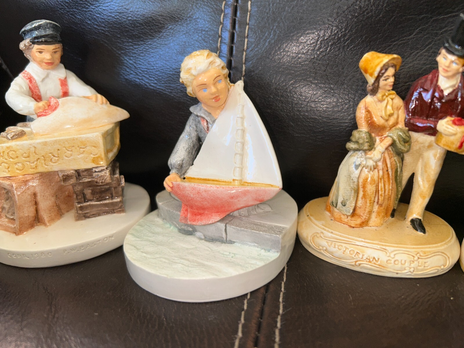 Sebastian Miniatures Hand-Painted Collection 8 Pieces Prescott W Baston Signed