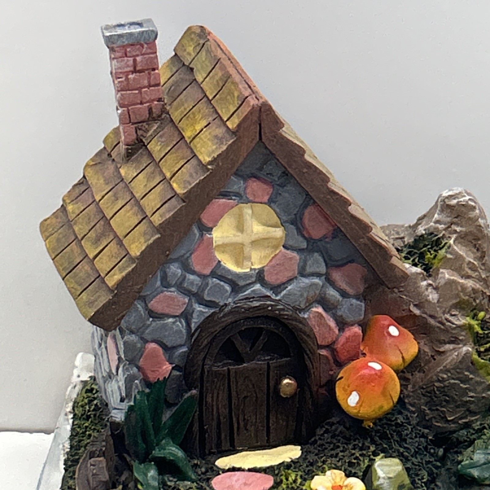 Decorative Tiny Fairy Home and Garden Path Scene Resin Statue Book 7.5x10x7”