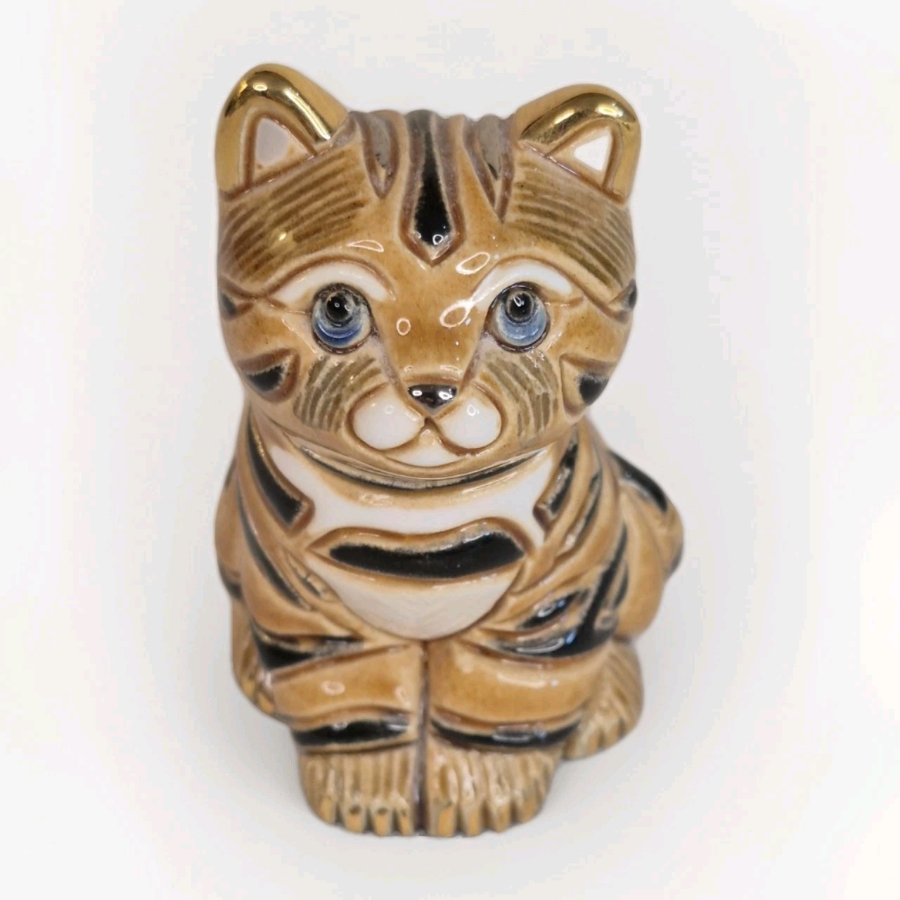 Rinconada Artesania Tabby Cat Figurine #1718 Rinca Babies Platinum & 18K Gold
