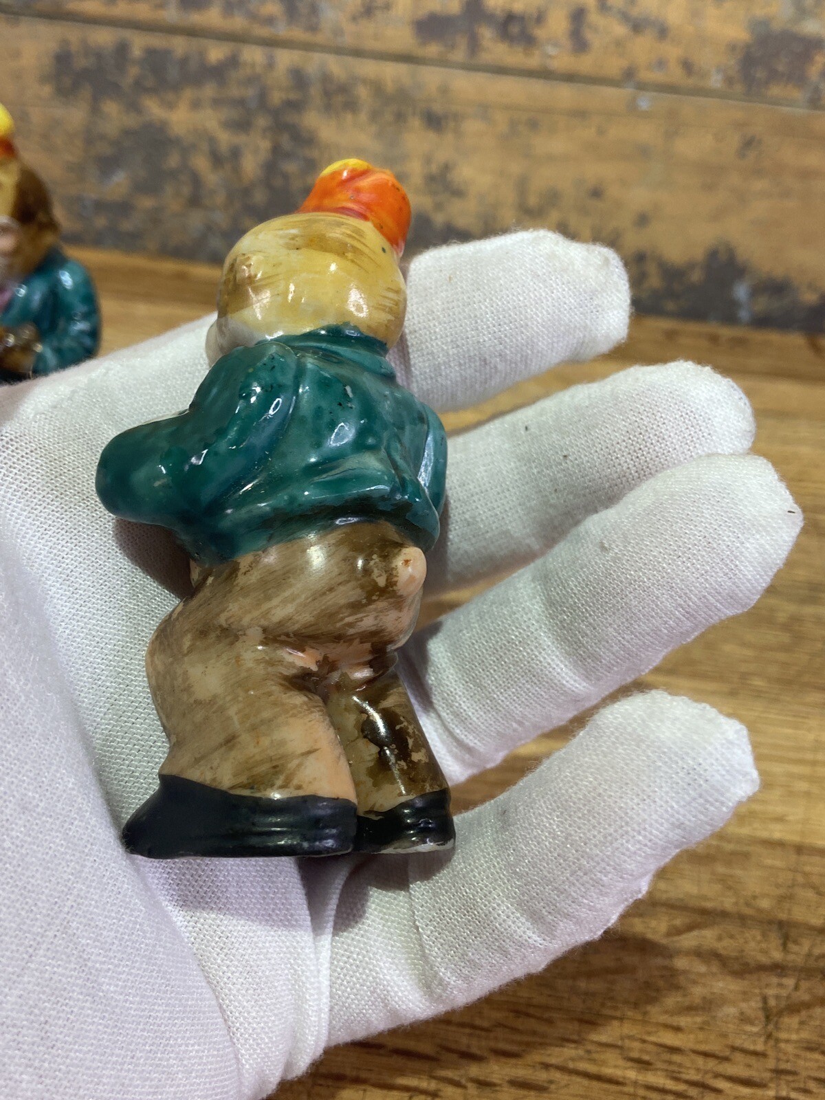 Ceramic Monkeys Playing Instruments Japan Five Total