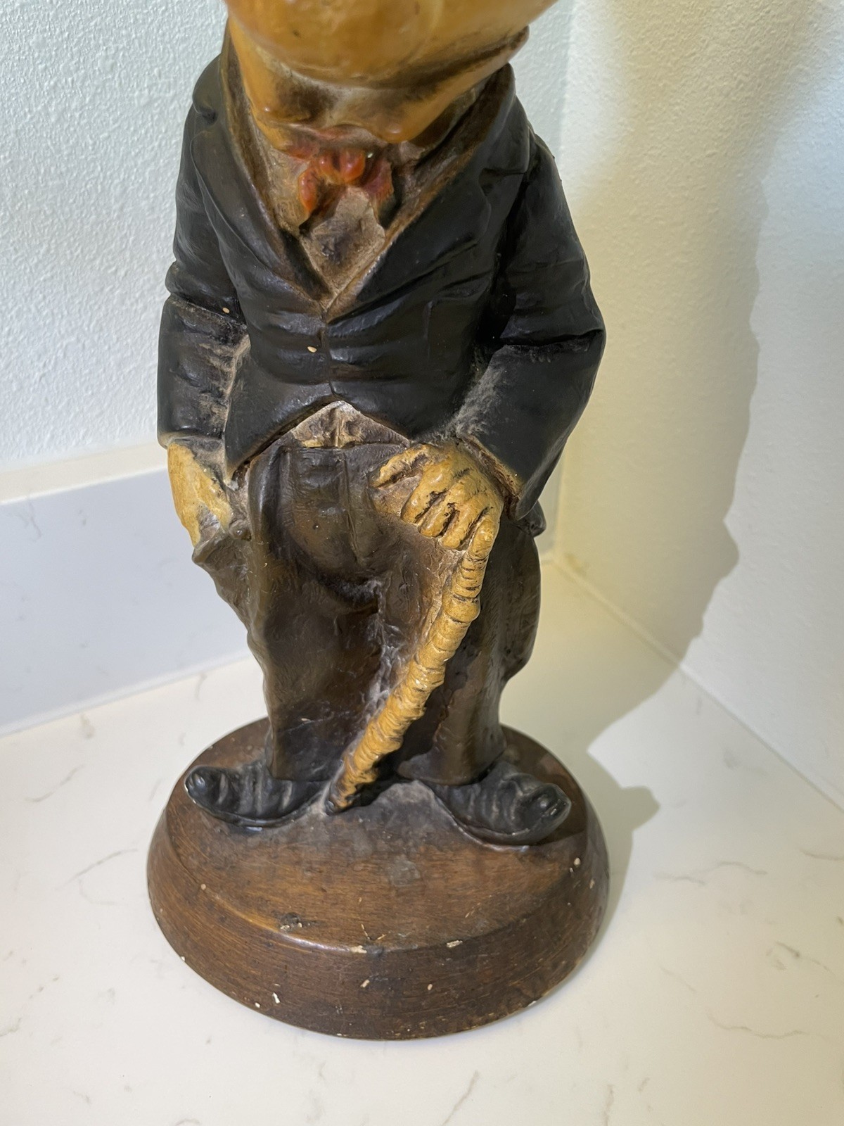 Authentic 1971 Rare Vintage Charlie Chaplain ESCO Chalkware Sculpture 15”