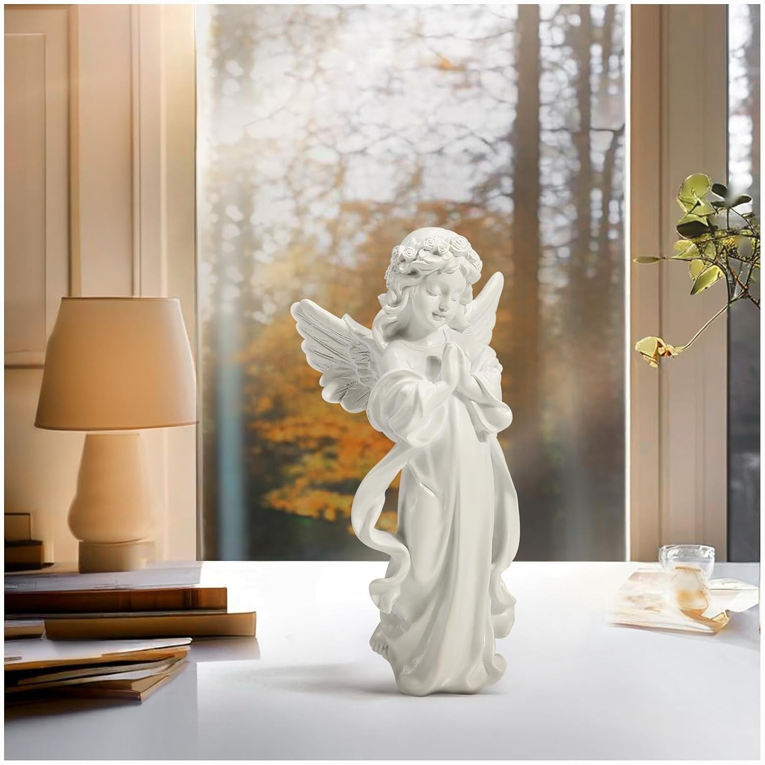5.9″ Collectible Little Angel Statue Figurine – Resin Cherub with Wings