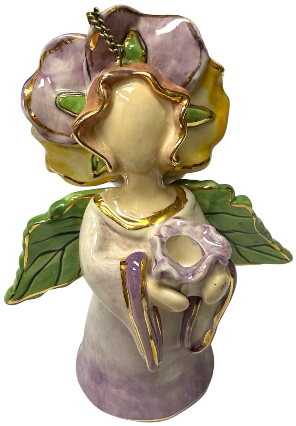 Blue Sky Clayworks Angel Purple Pansy Fairy 2004 Signed NO STAND NO BOX