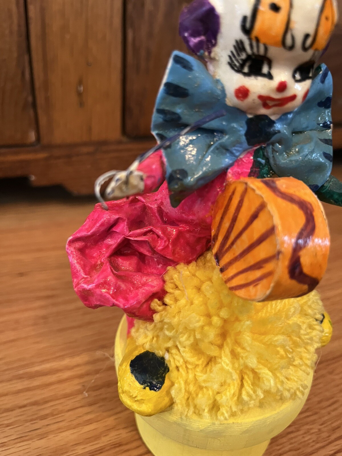 Paper/Papier Mache Clown Figurine Trinket Box
