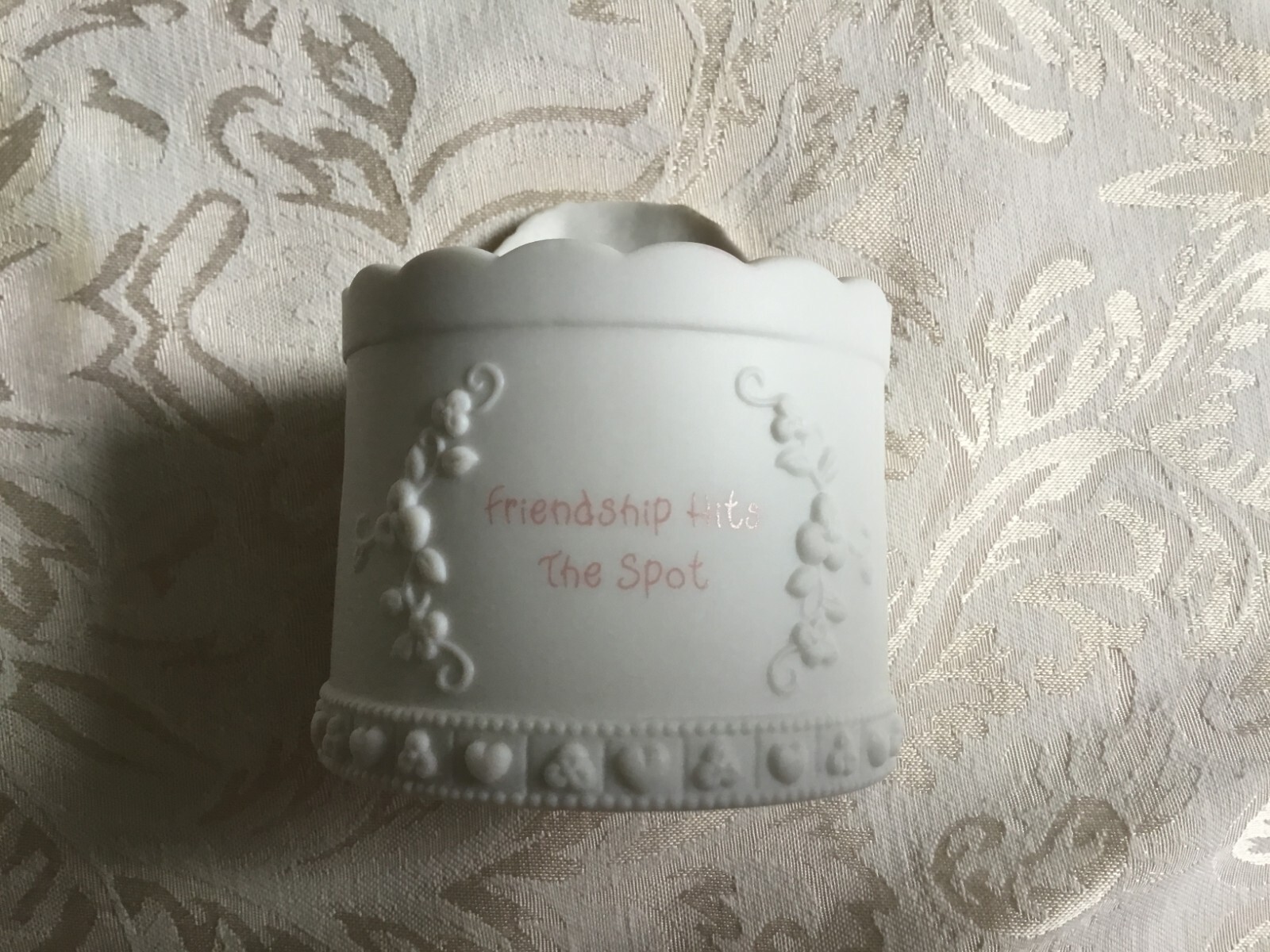 1998 Precious Moments Friendship Hits the Spot Candle Holder Porcelain 490814
