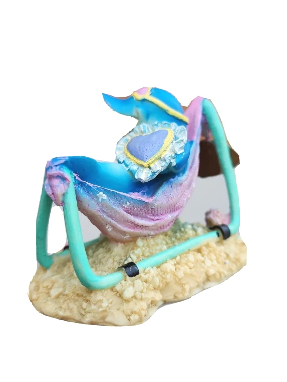 VTG Beach Dolphin in Hammoc Tropical Decor PRTD Miami Souvenirs Ceramic Figurine
