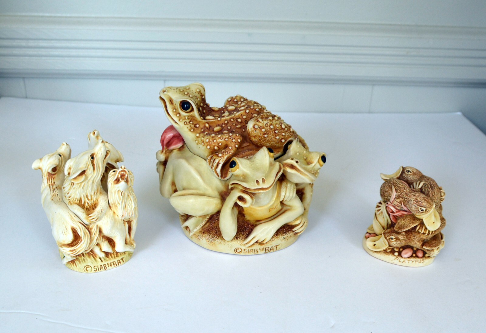 S.I.A.B. England Lot 3 Trinket Boxes Harmony King~ Toads, Wolves, Platypus ~
