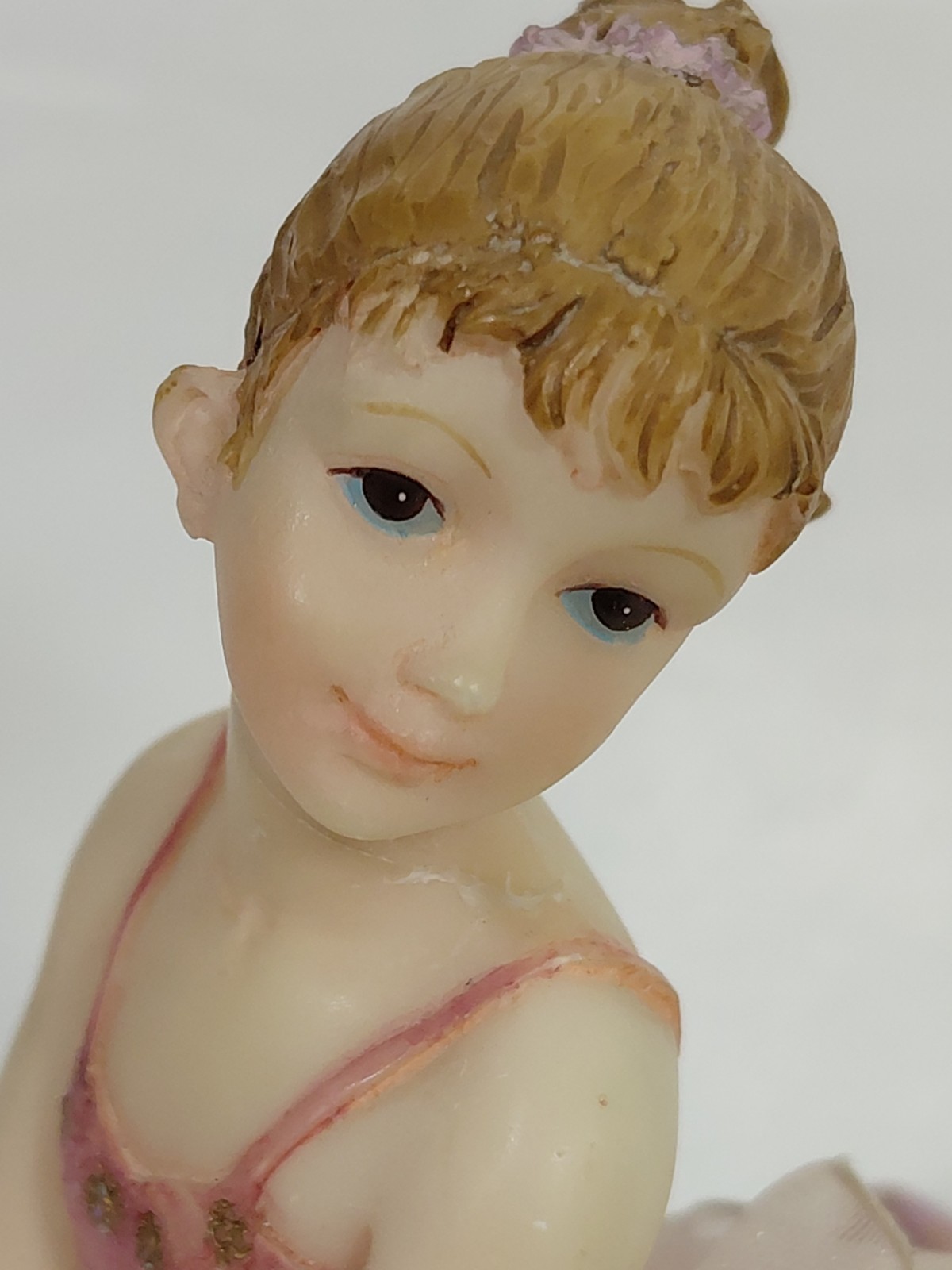 Lot-3 Poly Resin Seated Ballerina Dancer Girls w Beautiful Tutu- 4” X 3.5 *Read*