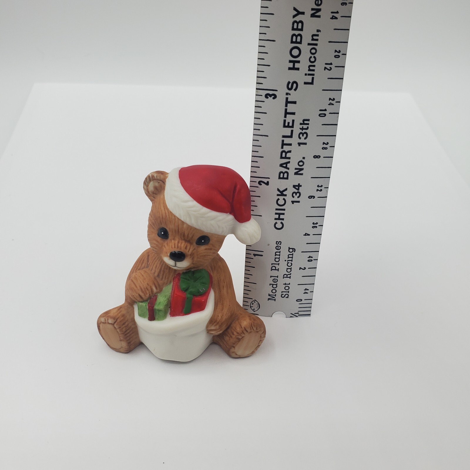 Homco Teddy Bear of the Month DECEMBER 1413 Miniature Figurine Christmas Santa