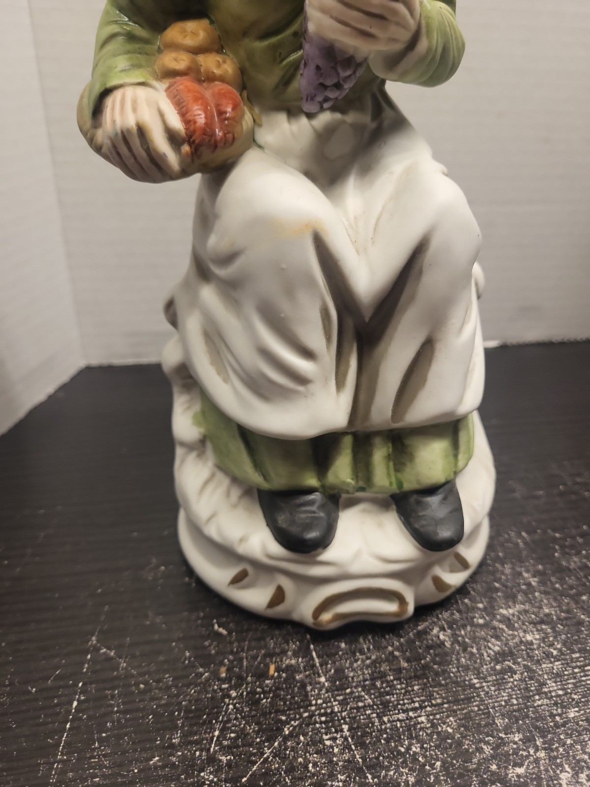 Retro Seated Old Lady With Grapes Marquise Collection Porcelain Figure