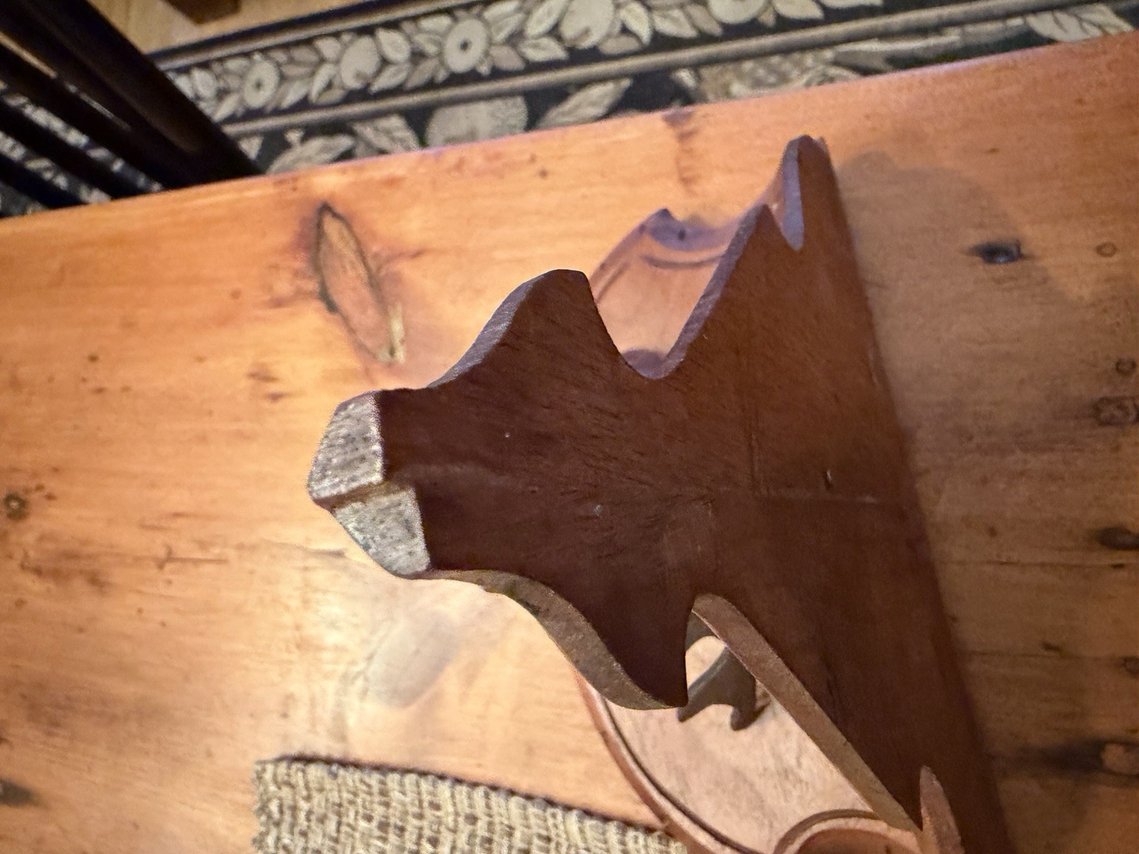 Black Forest Style Victorian-period Carved Stag Head Wall Shelf