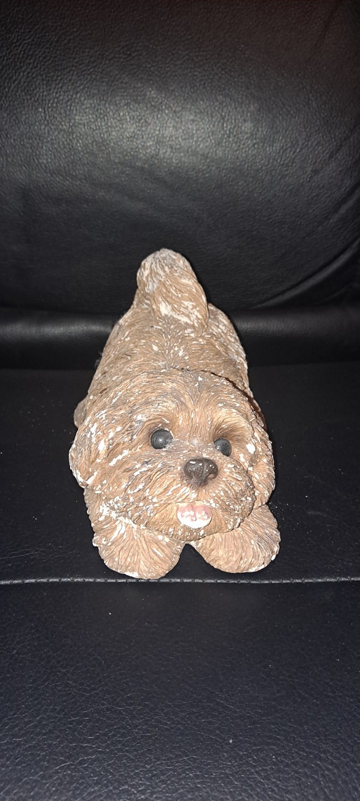 Vintage Sandra Brue Dog Figurine, Sandicast Statue Snuggles Collection