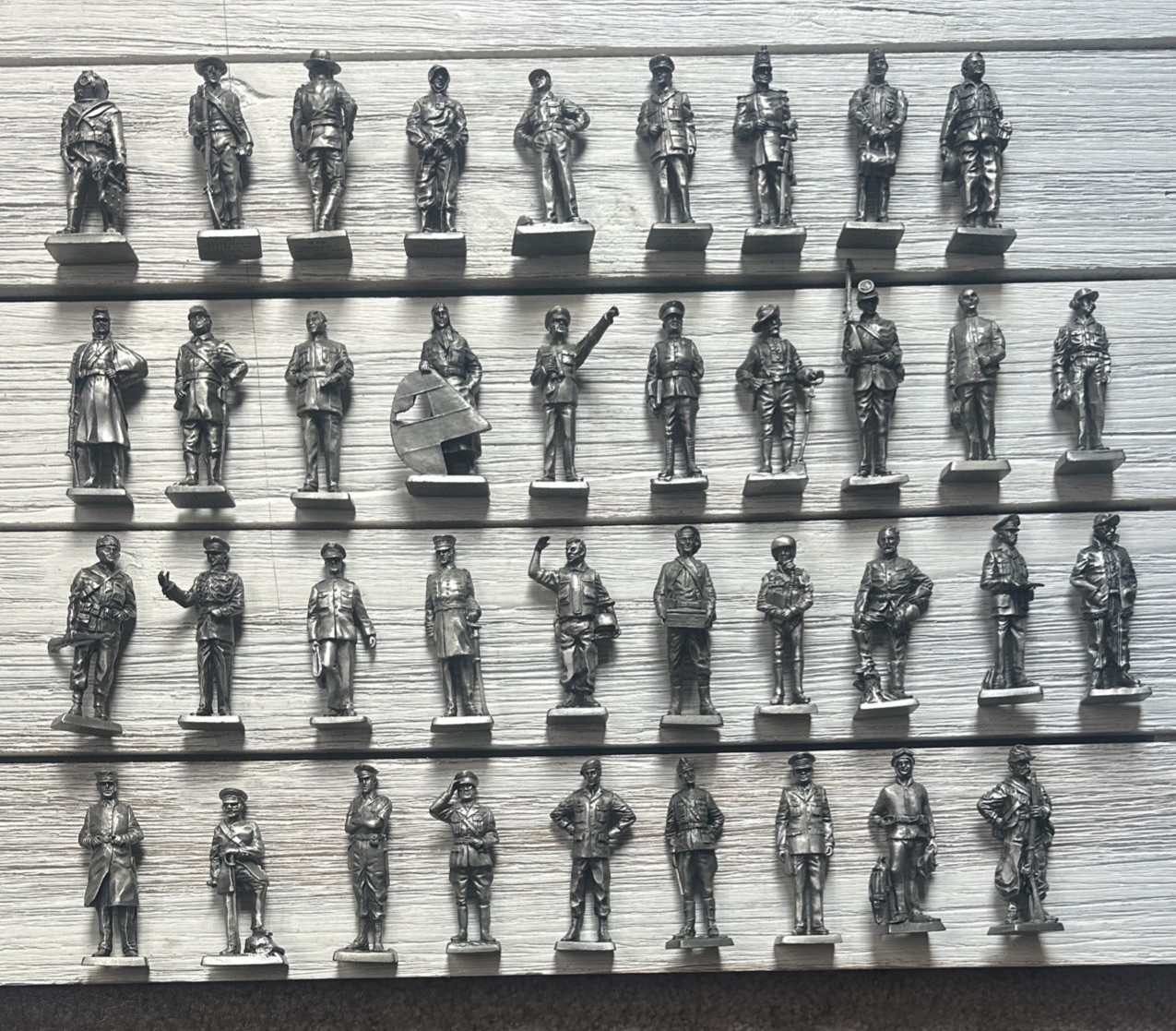 LOT (38) Franklin Mint American Military Sculpture Pewter Figurines