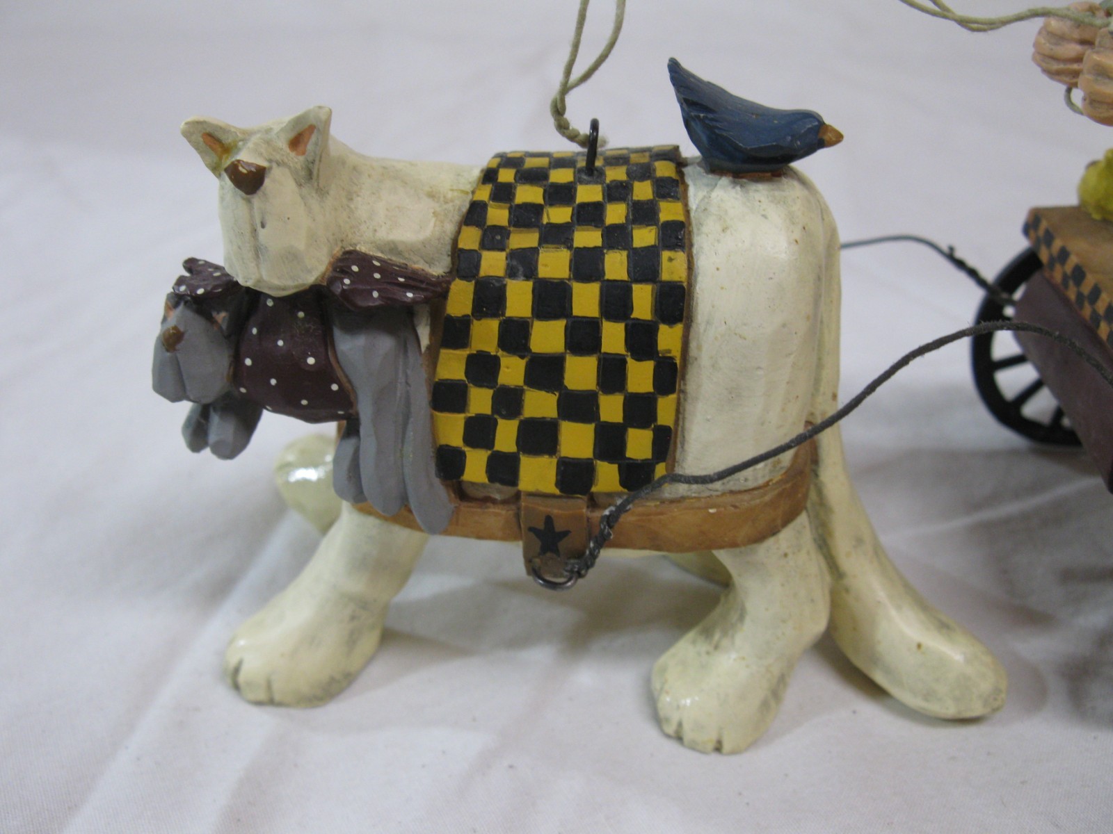Williraye Studio WW2741 Cat Pulling Wagon w/Girl & Kittens 1999 VTG