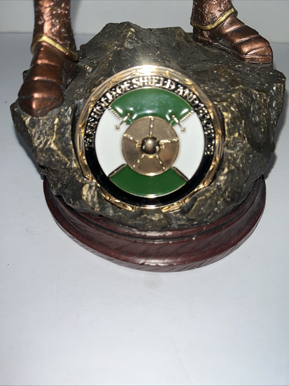 Bradford Exchange “Rise For My Help”Cold-Cast Bronze Sculpture W/Challenge Coin.