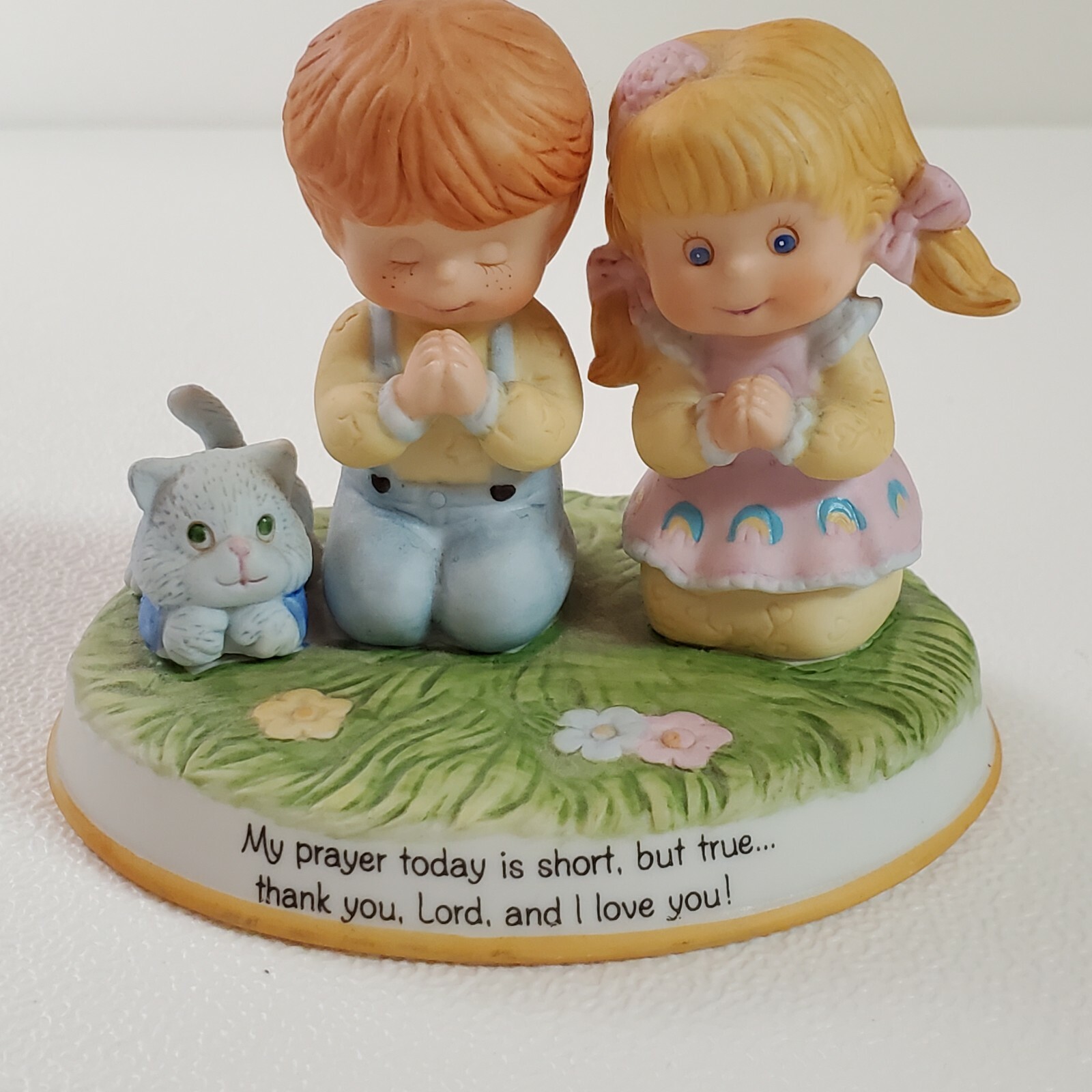 Inspired Porcelain Our Daily Prayers Cat Boy Girl Special Blessings March 1989