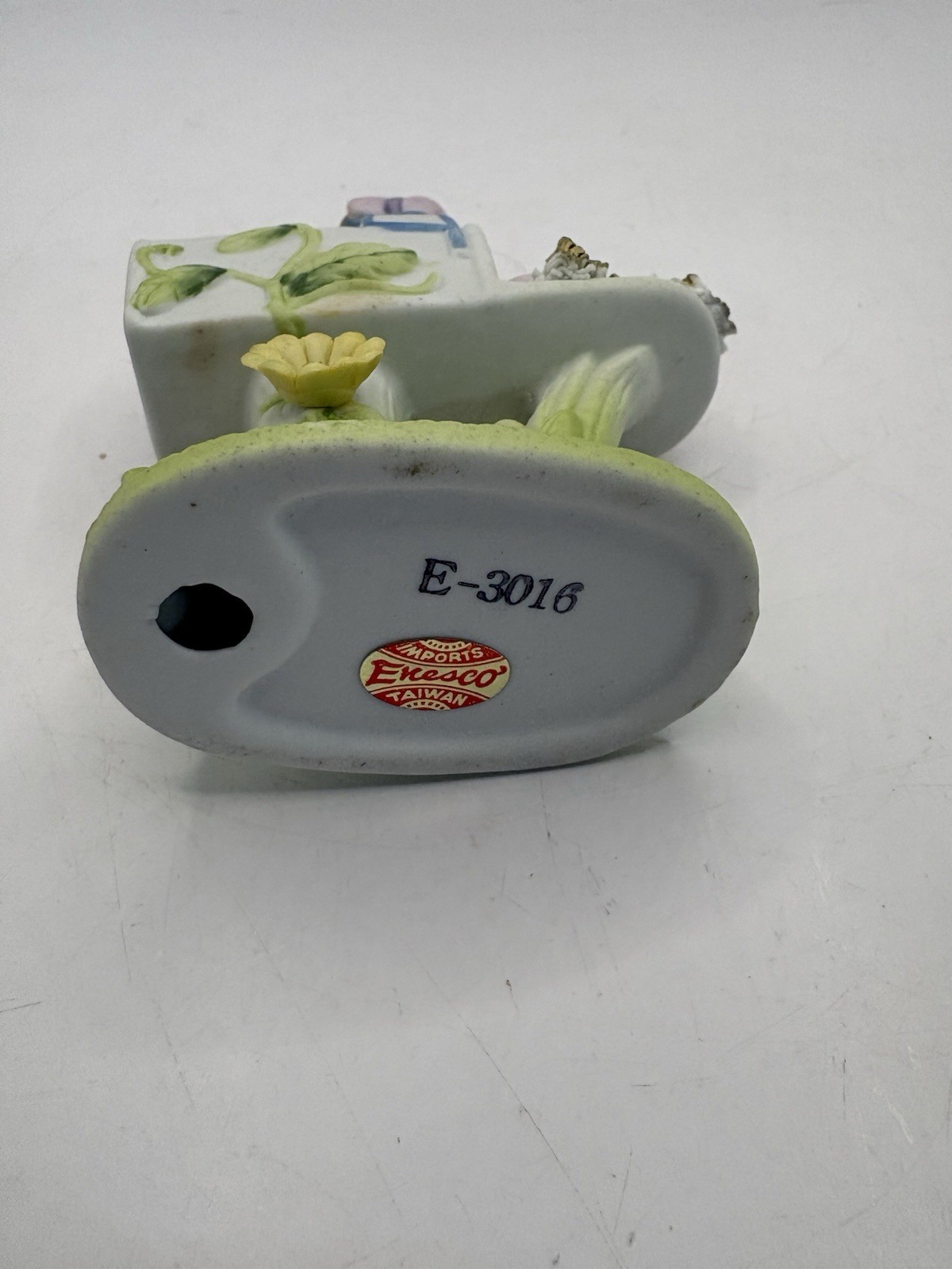 Vintage Enesco Easter Blue Bird Mailbox Ceramic 4” Original Sticker