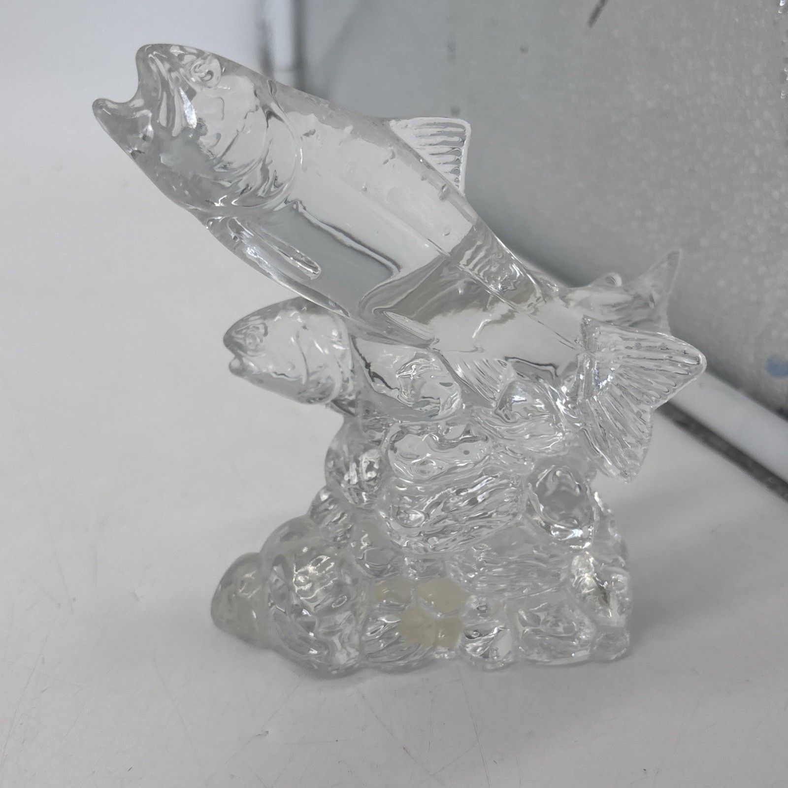 Princess House Wonders of the Wild Lead Crystal Rainbow Trout Figurine 5x5x3”