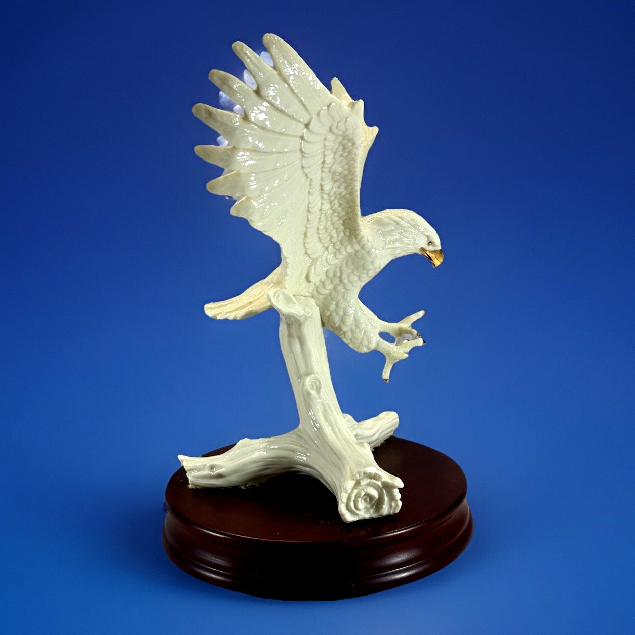 Custom Ivory Eagle San Francisco Music Box “Circle of Life” 11″ Tall Lenox 1995